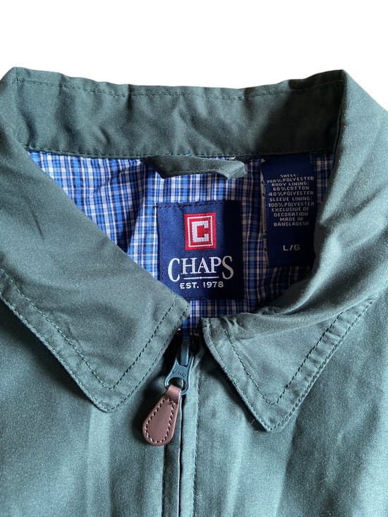 VTG Chaps Green Harrington Jacket Sz L