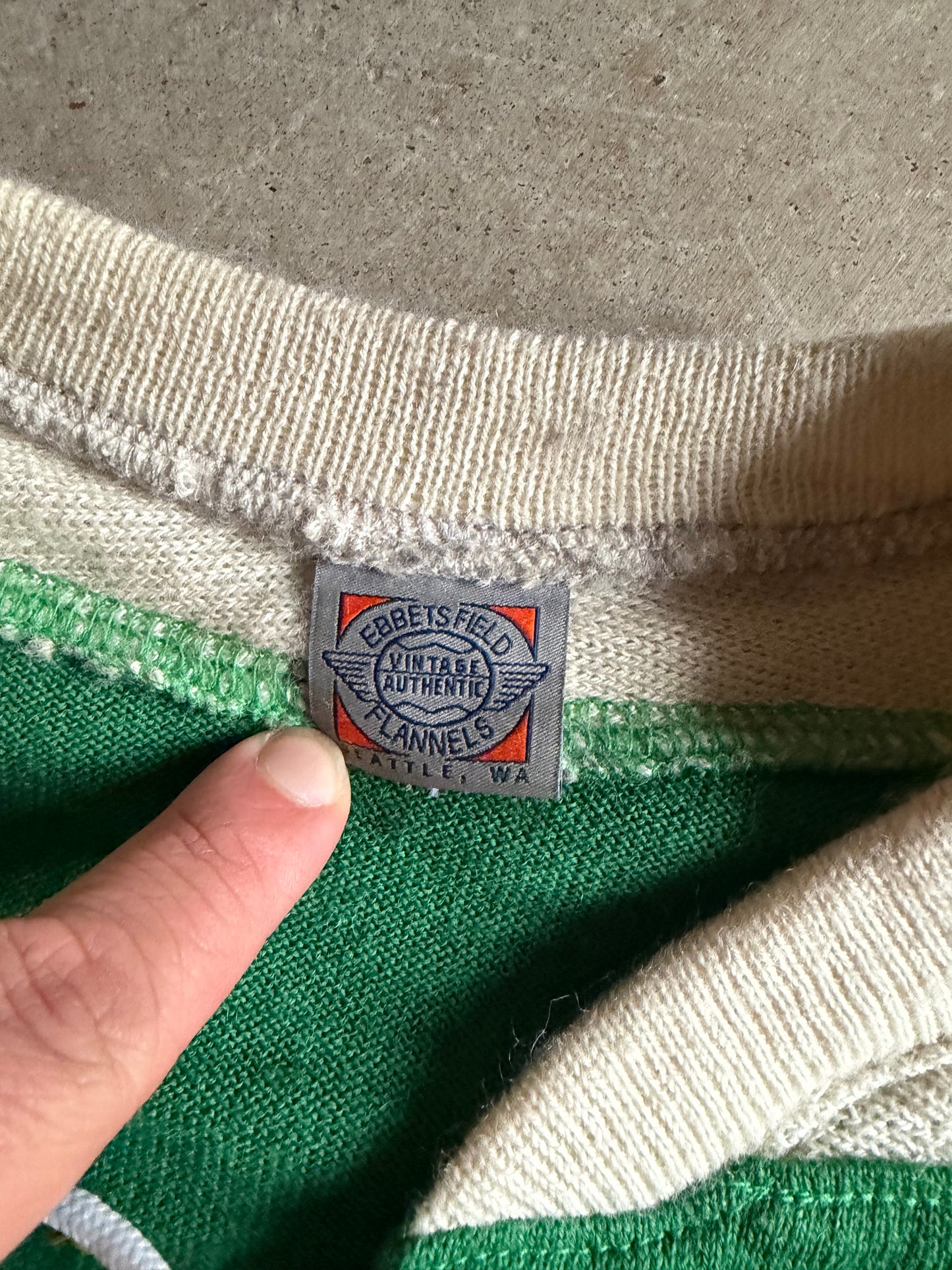 Ebbets Field Central Green Wool Hockey Jersey Sz L/XL