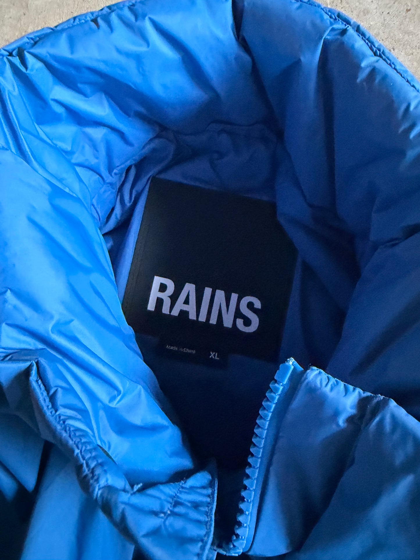 Rains Blue Puffer Anorak Sz XL