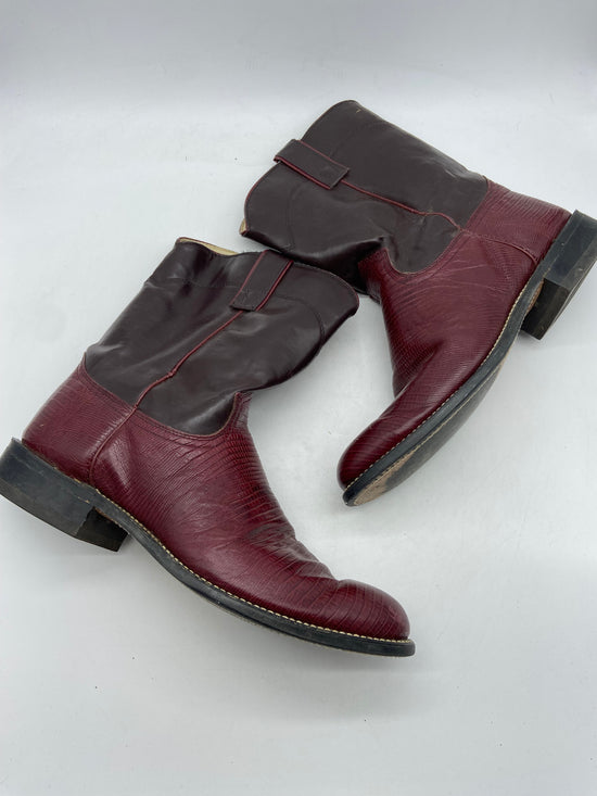 Cherry Mid Top Lizard Boots Sz 10M/11.5W