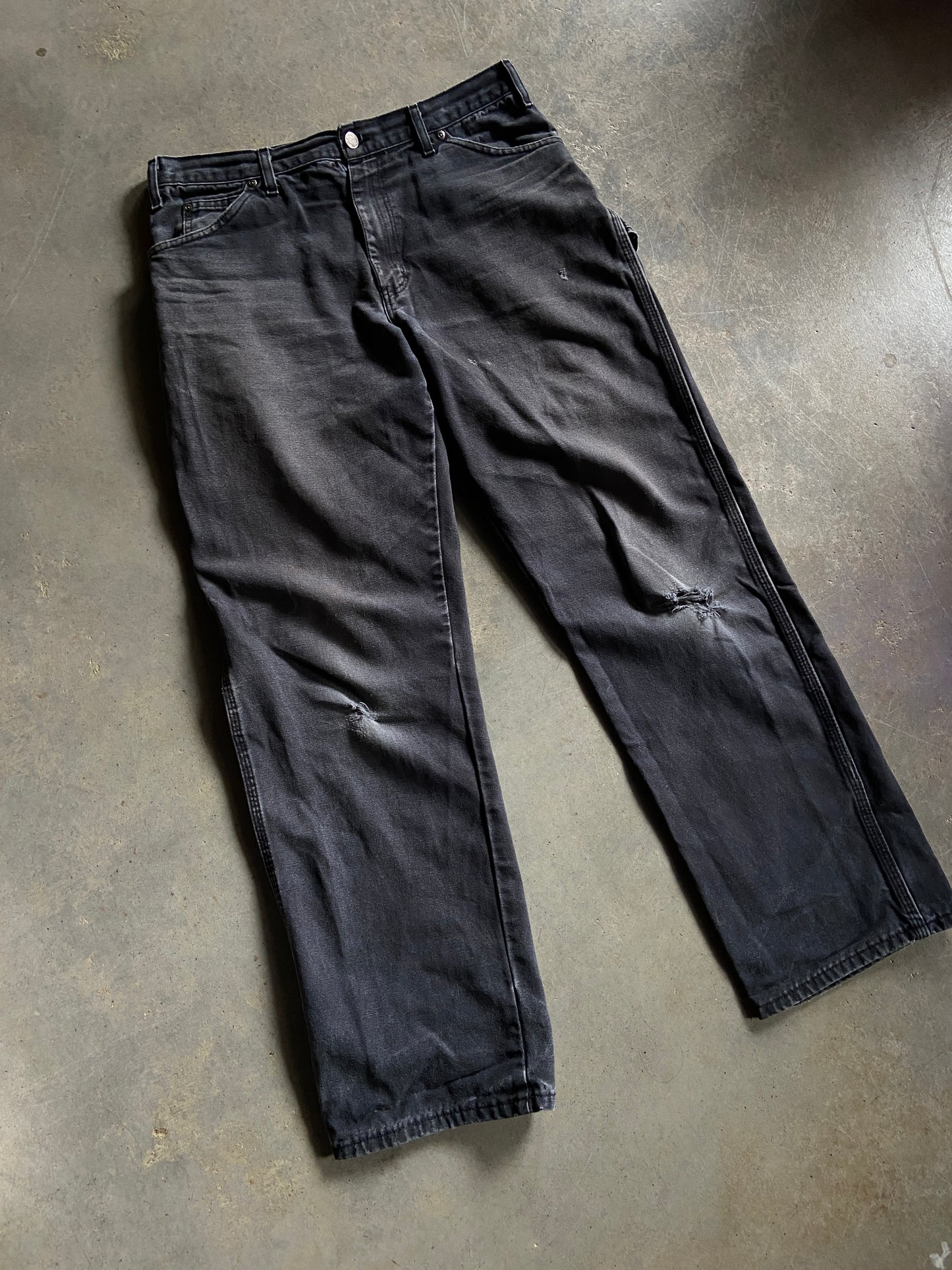 Vintage Thrashed Dickies Black Pants Sz 34x31