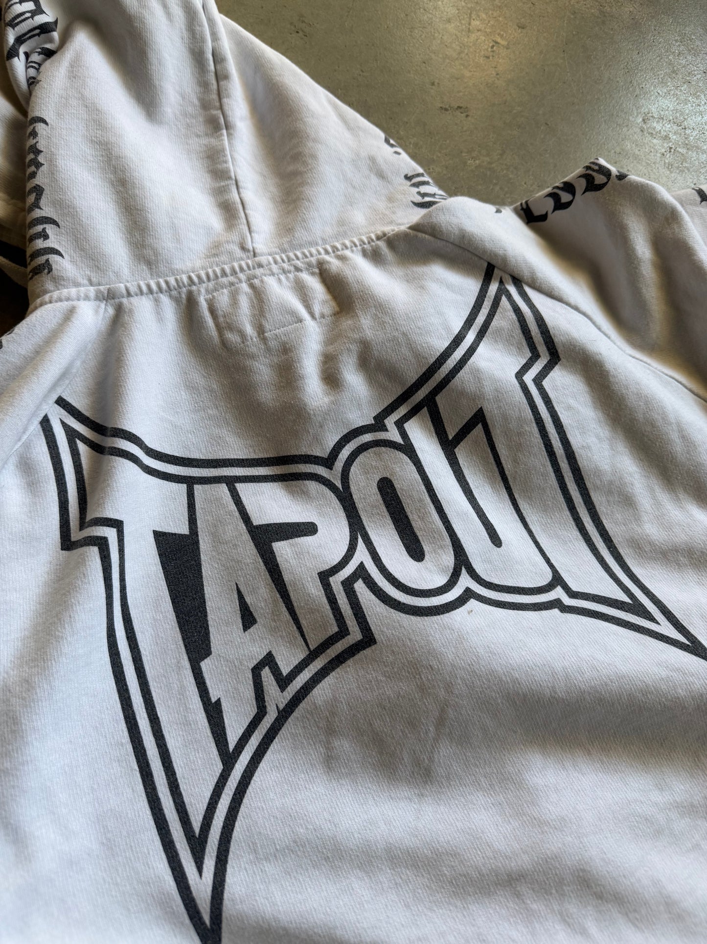 Y2K Tapout Spellout Logo Zip up Hoodie Sz XL