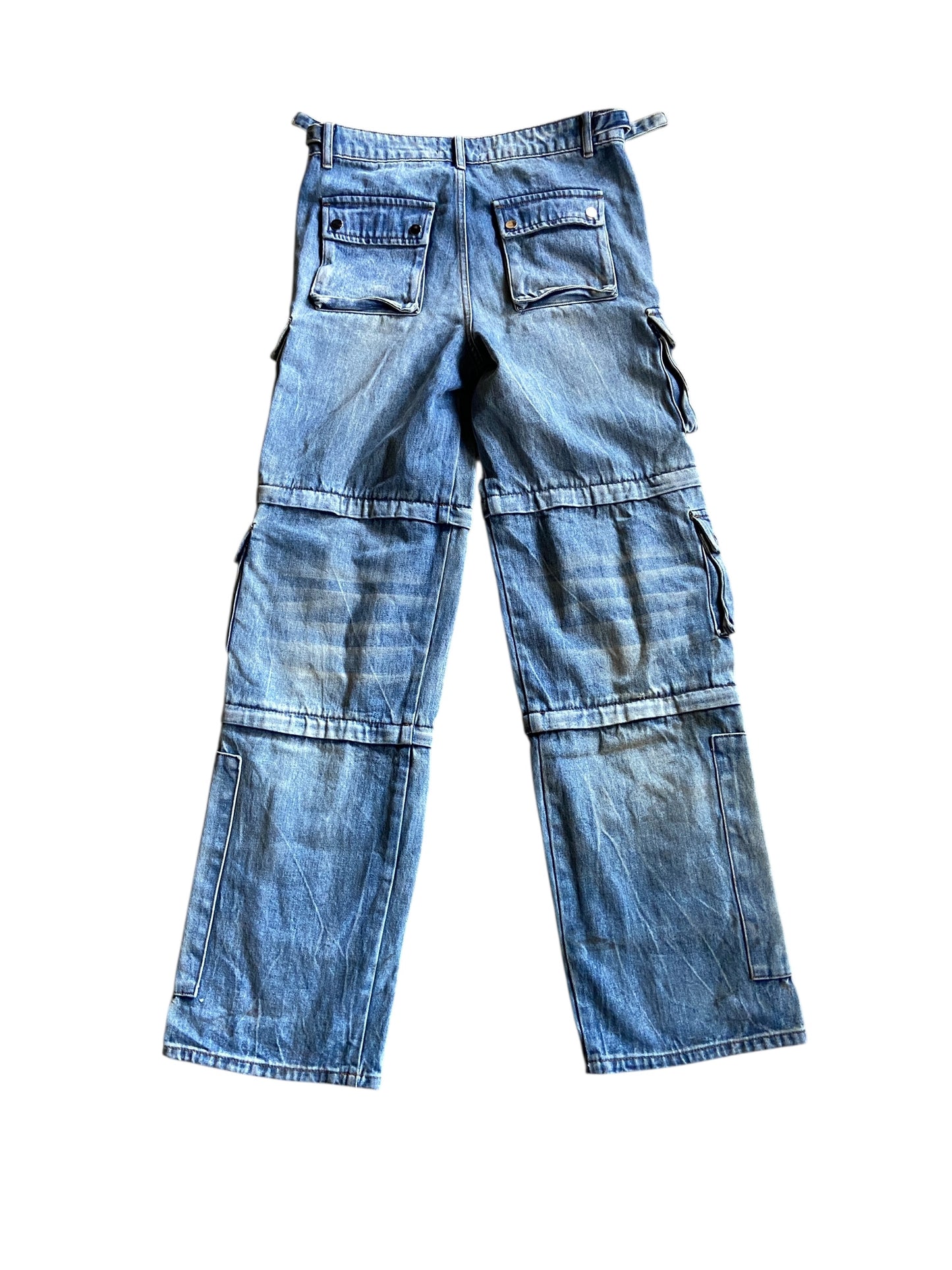 Gemsbyn Deline Stacked Cargo Blue Denim Jeans Sz 34x34