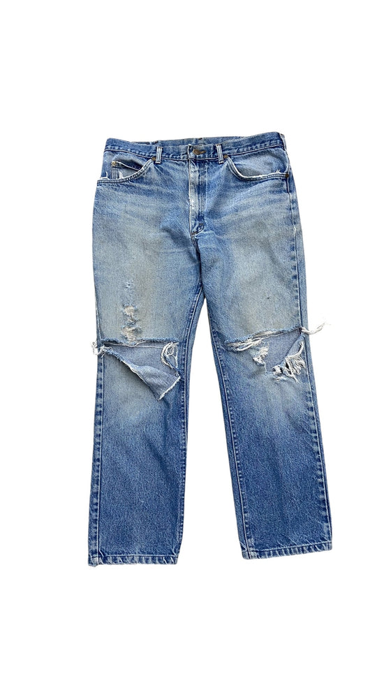 VTG Lee Rider Distressed Jeans Sz 36x28