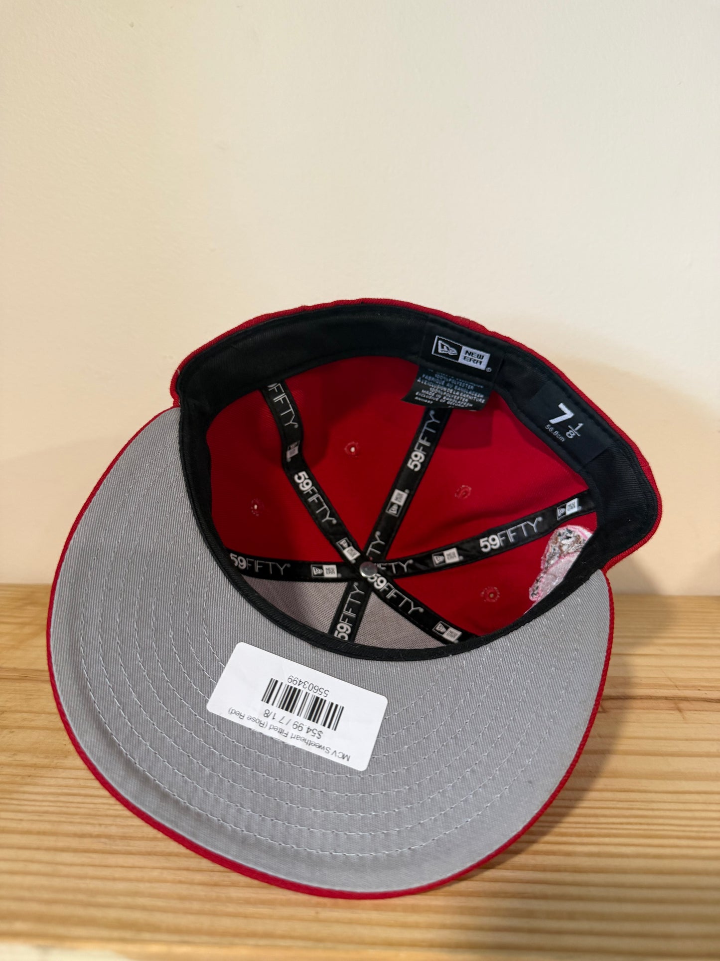 Music City Vintage Rose Red Fitted Hat Sz 7 1/8