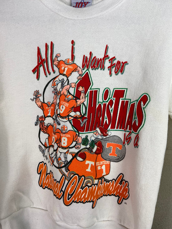 VTG Tennessee Volunteers All I Want For Christmas Sweatshirt Sz Kid's Medium