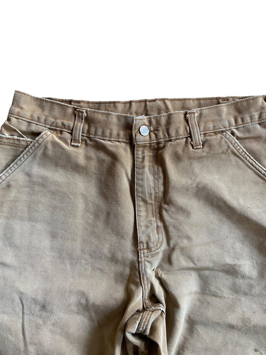 Preowned Thrashed Carhartt Canvas Carpenter Pants Sz 34x32