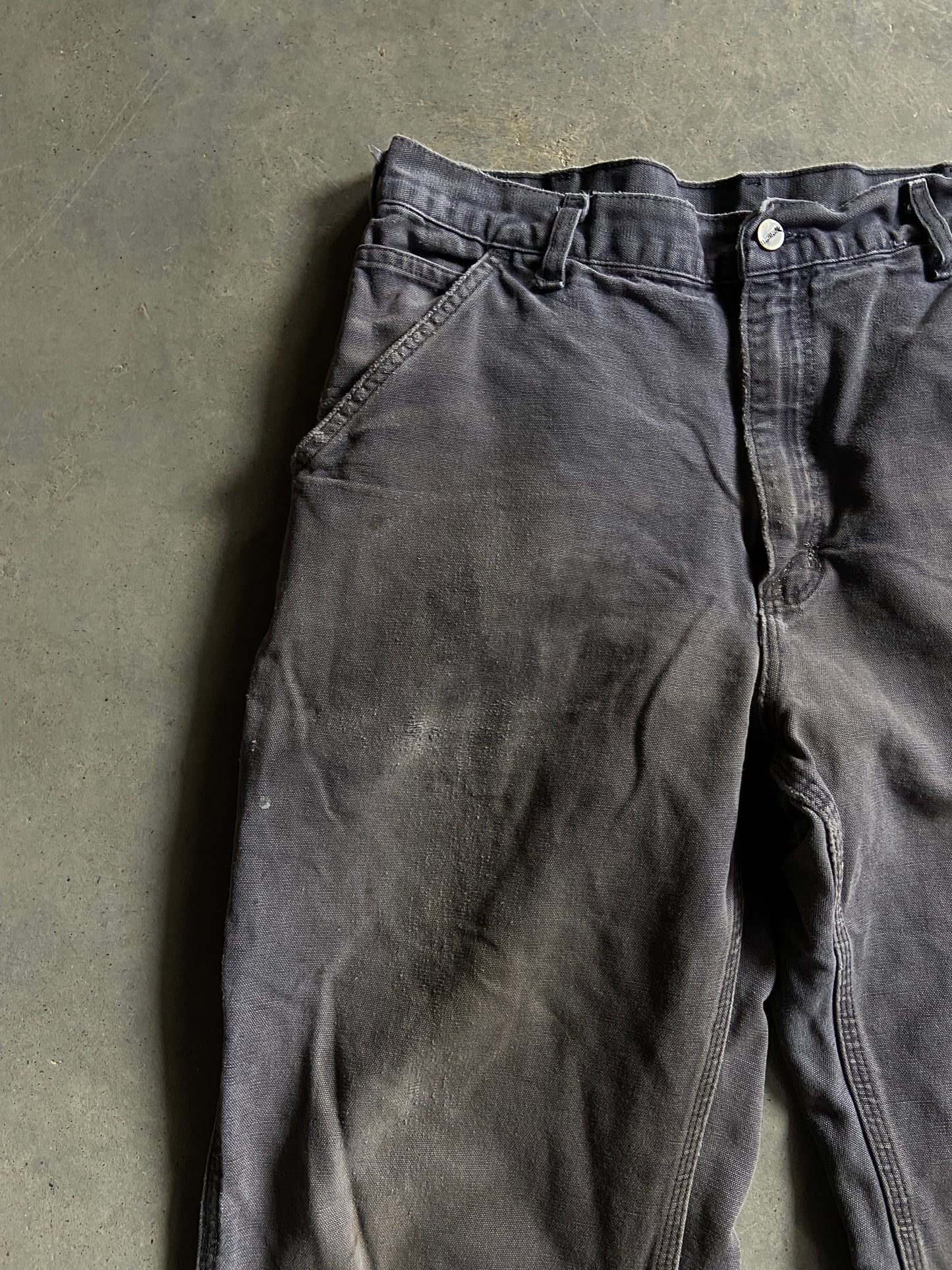 VTG Carhartt Thrashed Gray Pants Sz 34x32