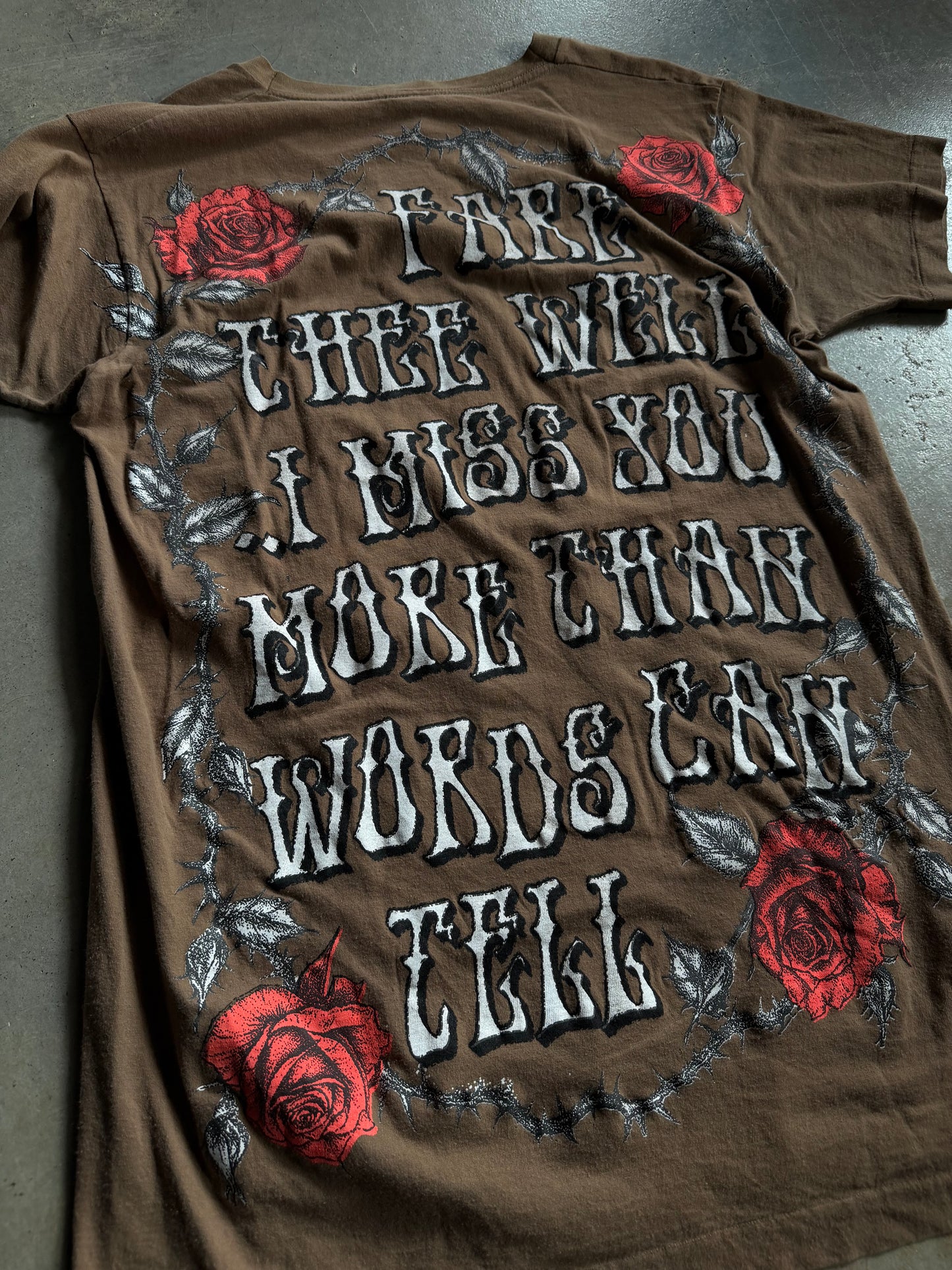 Backstock Co Brown Jerry (miss you) Fare Thee Well Orig. Tee Sz L