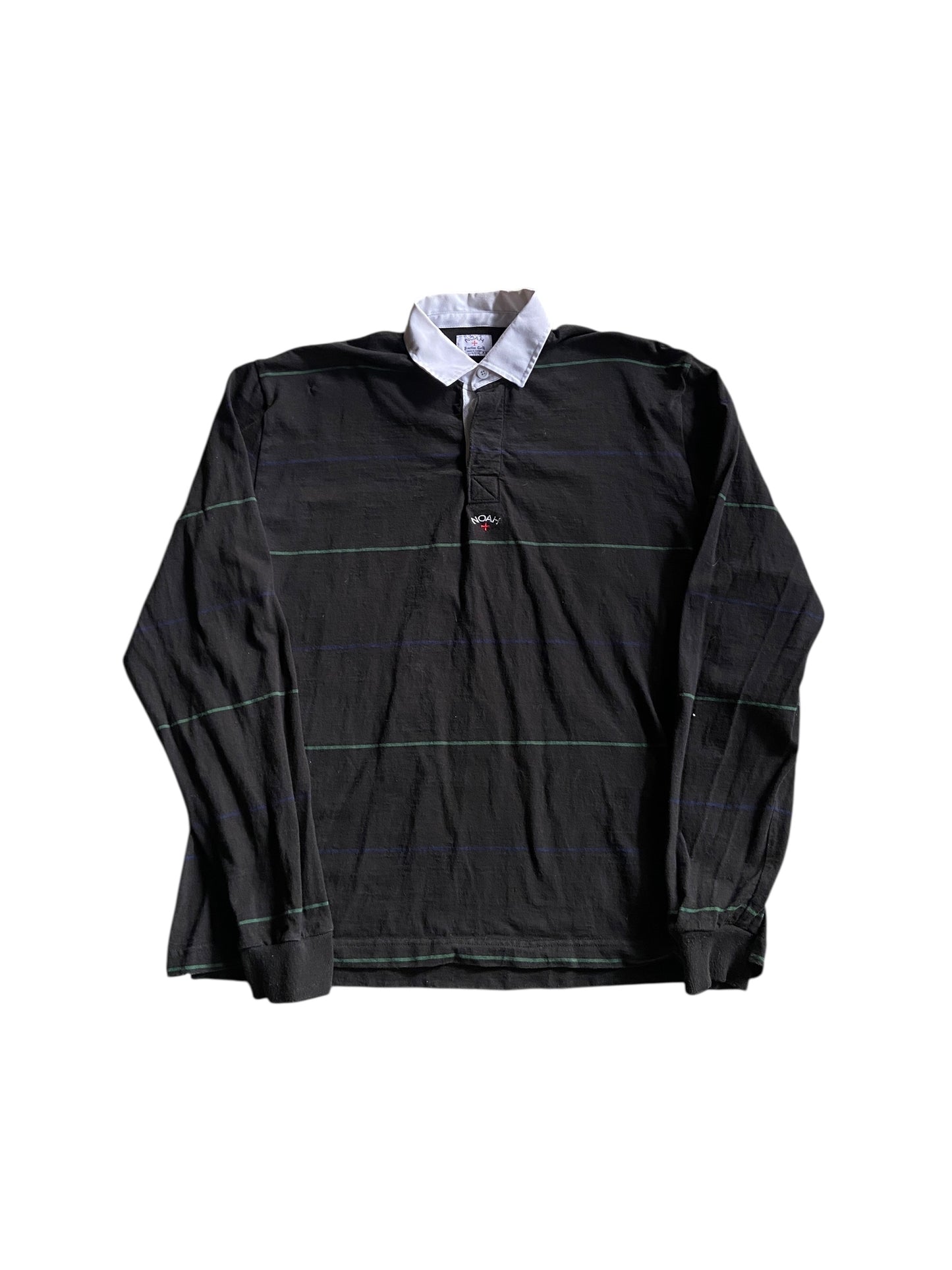 Noah Black Striped Rugby Shirt Sz XXL