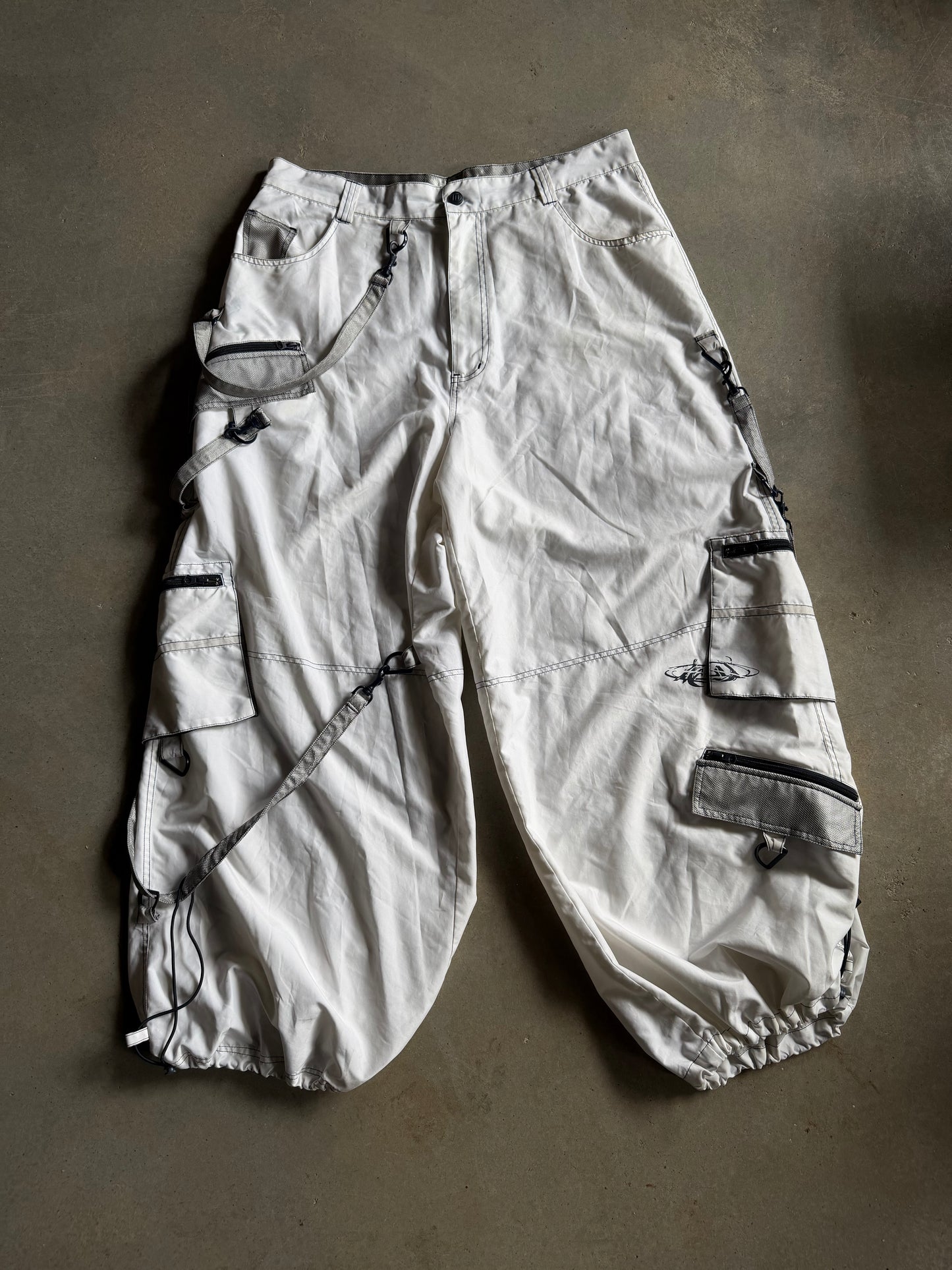 VTG Macgear White Reflective Rave Pants Sz 38x32