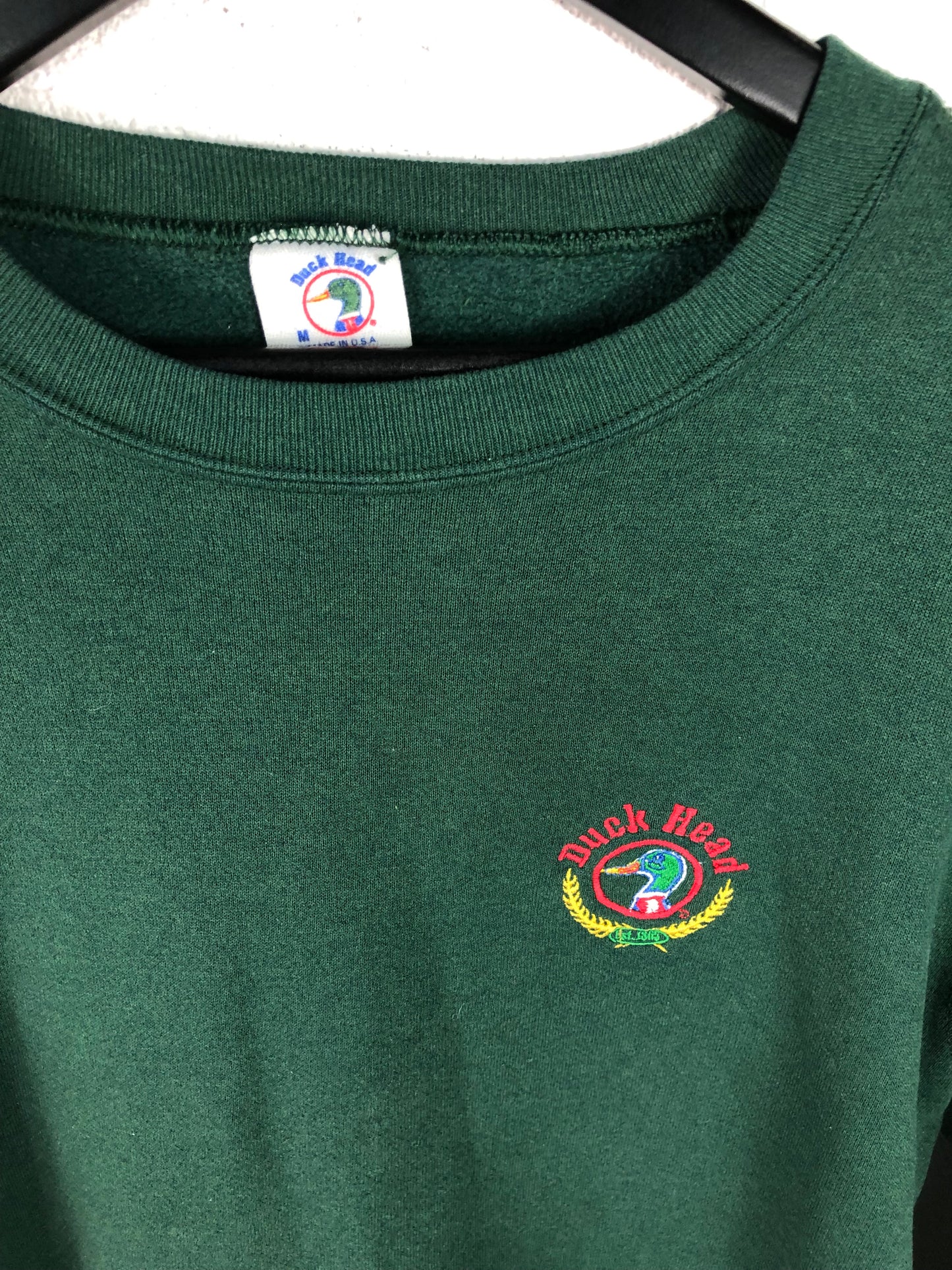 VTG Duck Head Embroidered Pique Logo Sweatshirt Sz Med