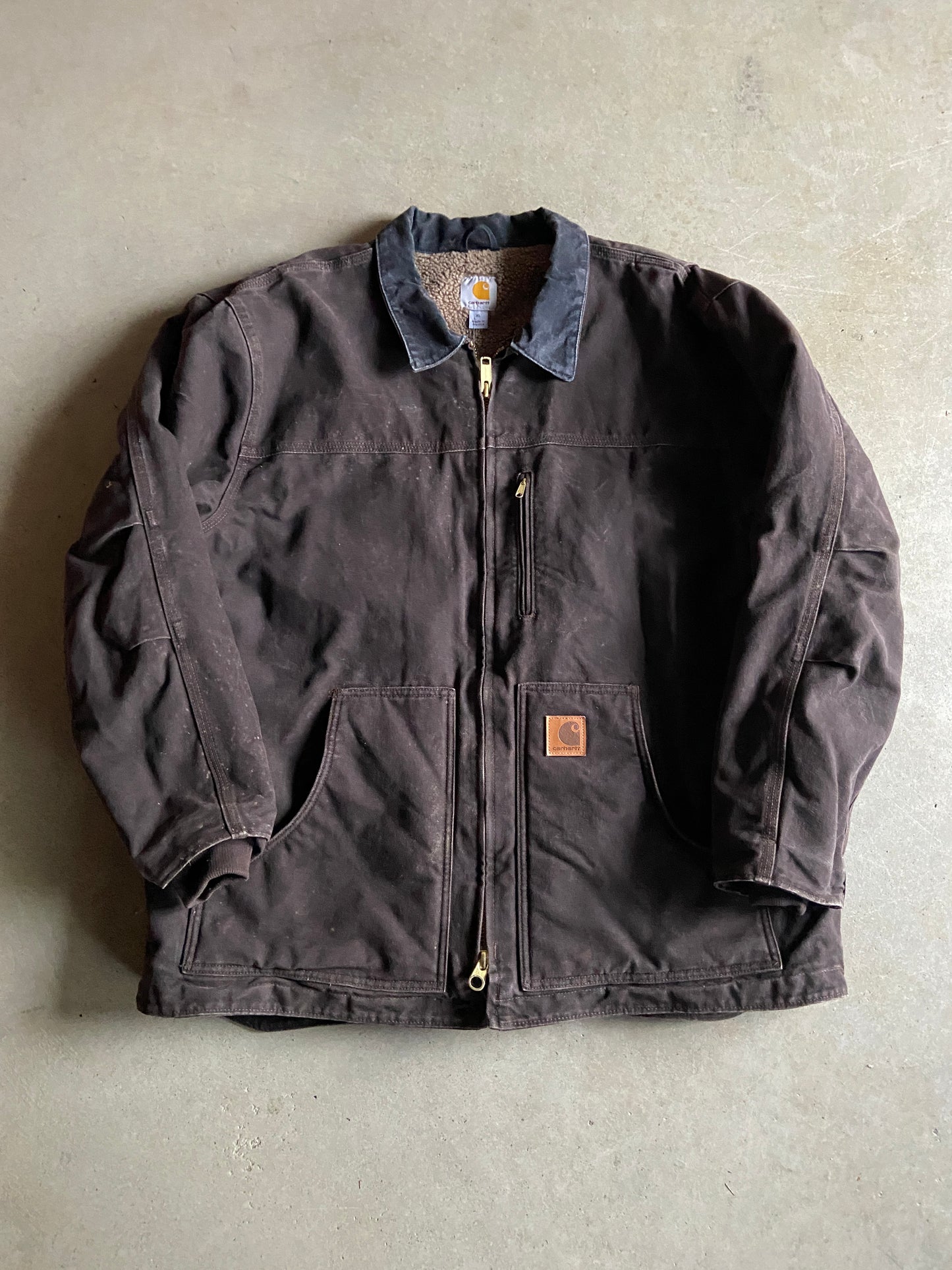 Vintage Carhartt Sandstone Ridge Sherpa Lined Jacket Sz XL C61DKB