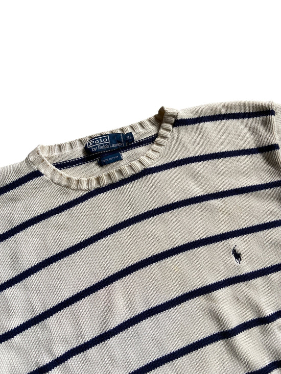 VTG Polo Striped Knit Sweater Sz XL
