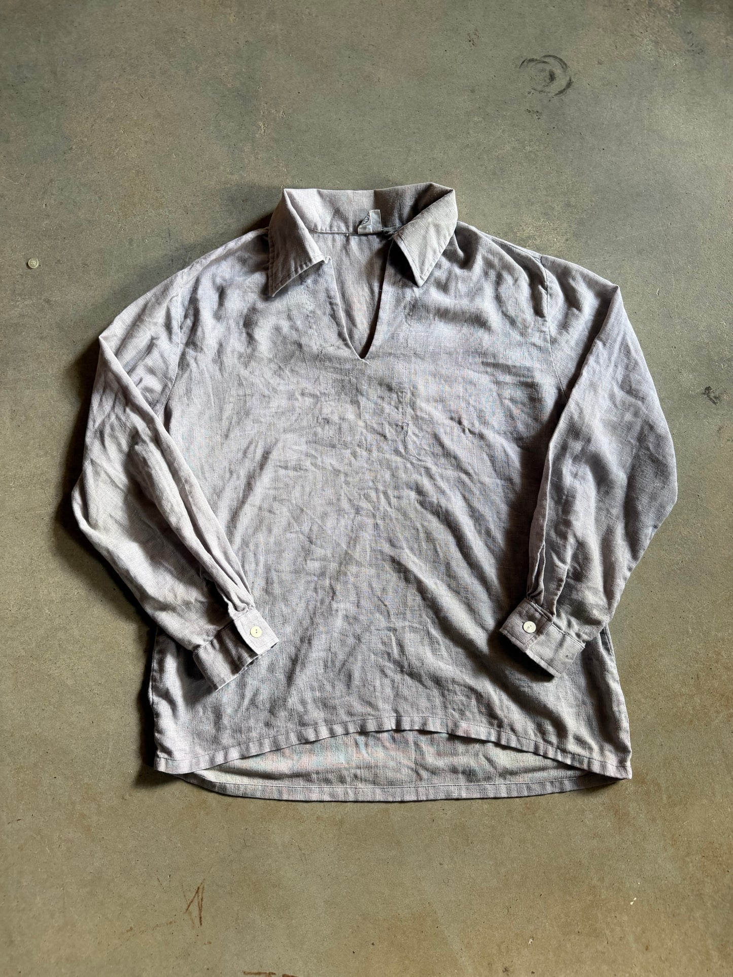 VTG Shirt Express Gray Collar Shirt Sz L