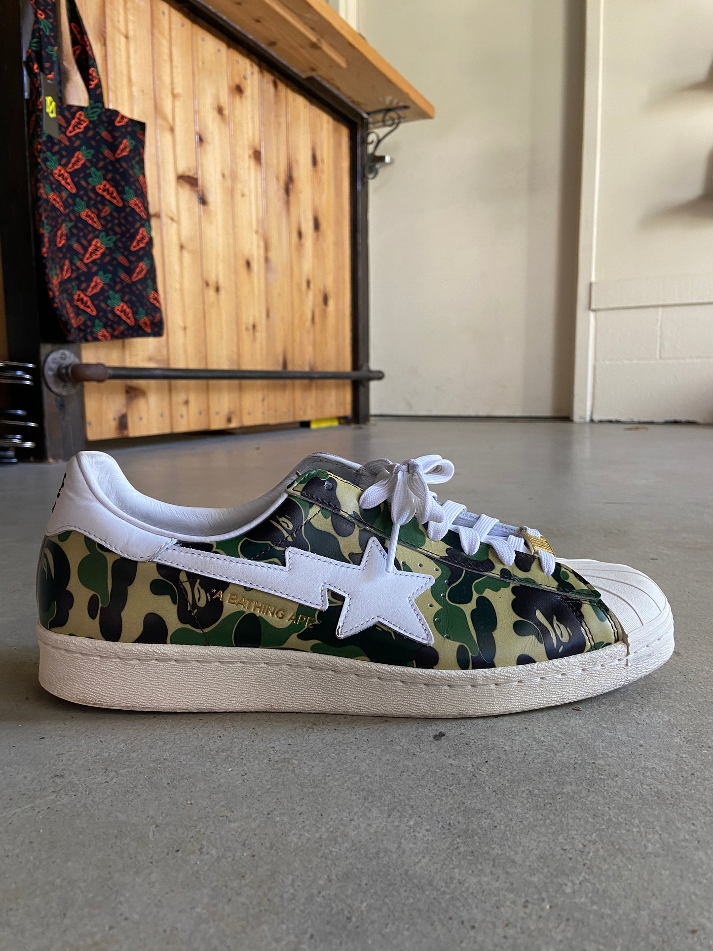 Preowned Adidas Superstar Bape ABC Camo Green Sz 11.5M/13W