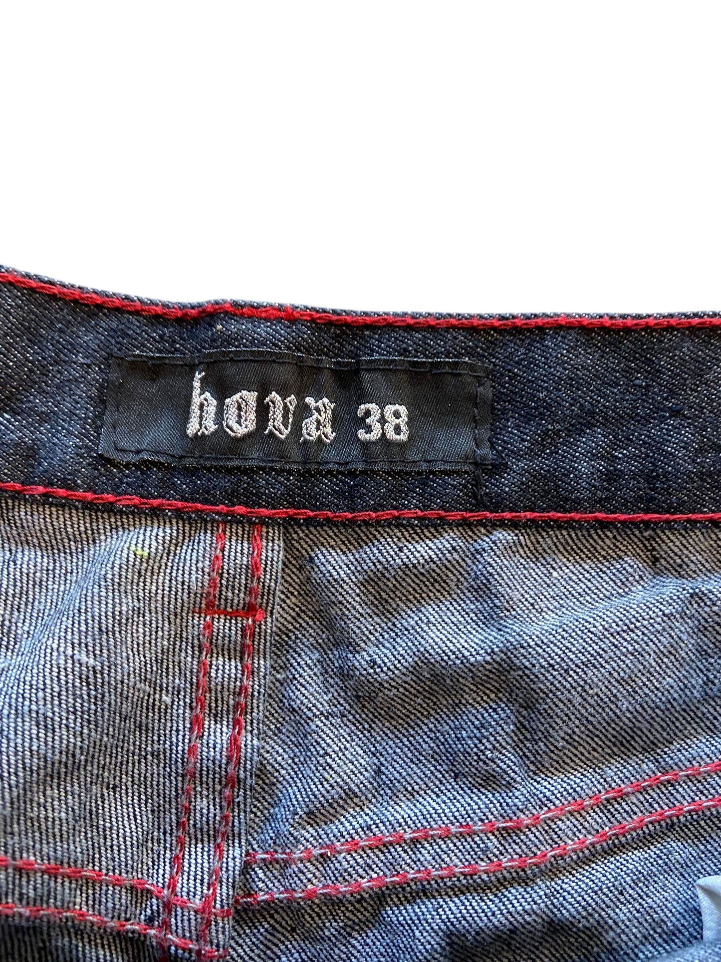 Y2K Hova Embroidered Pocket Jeans Sz 38x30