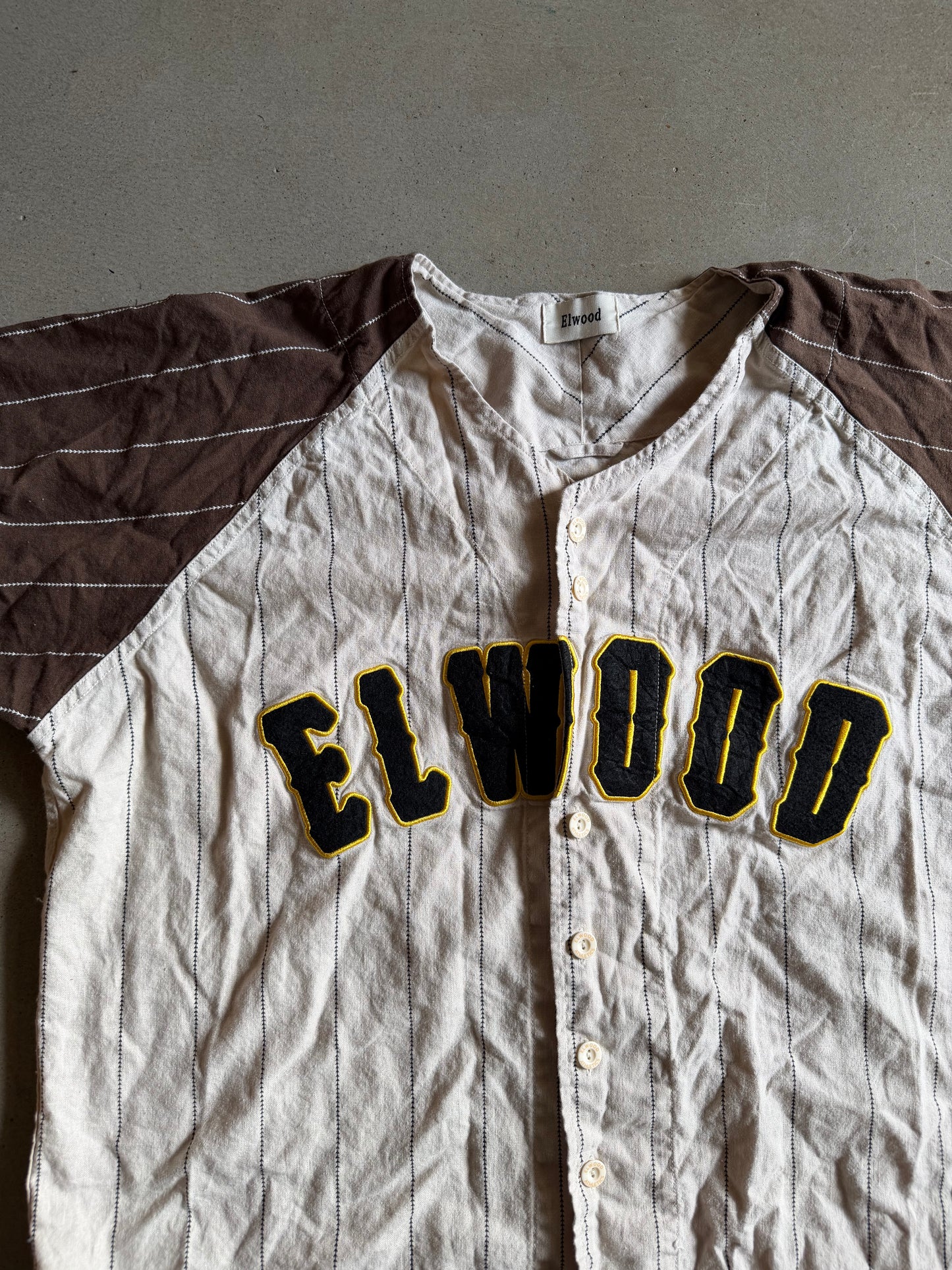 Elwood Cream/Yellow Baseball Jersey Sz XL