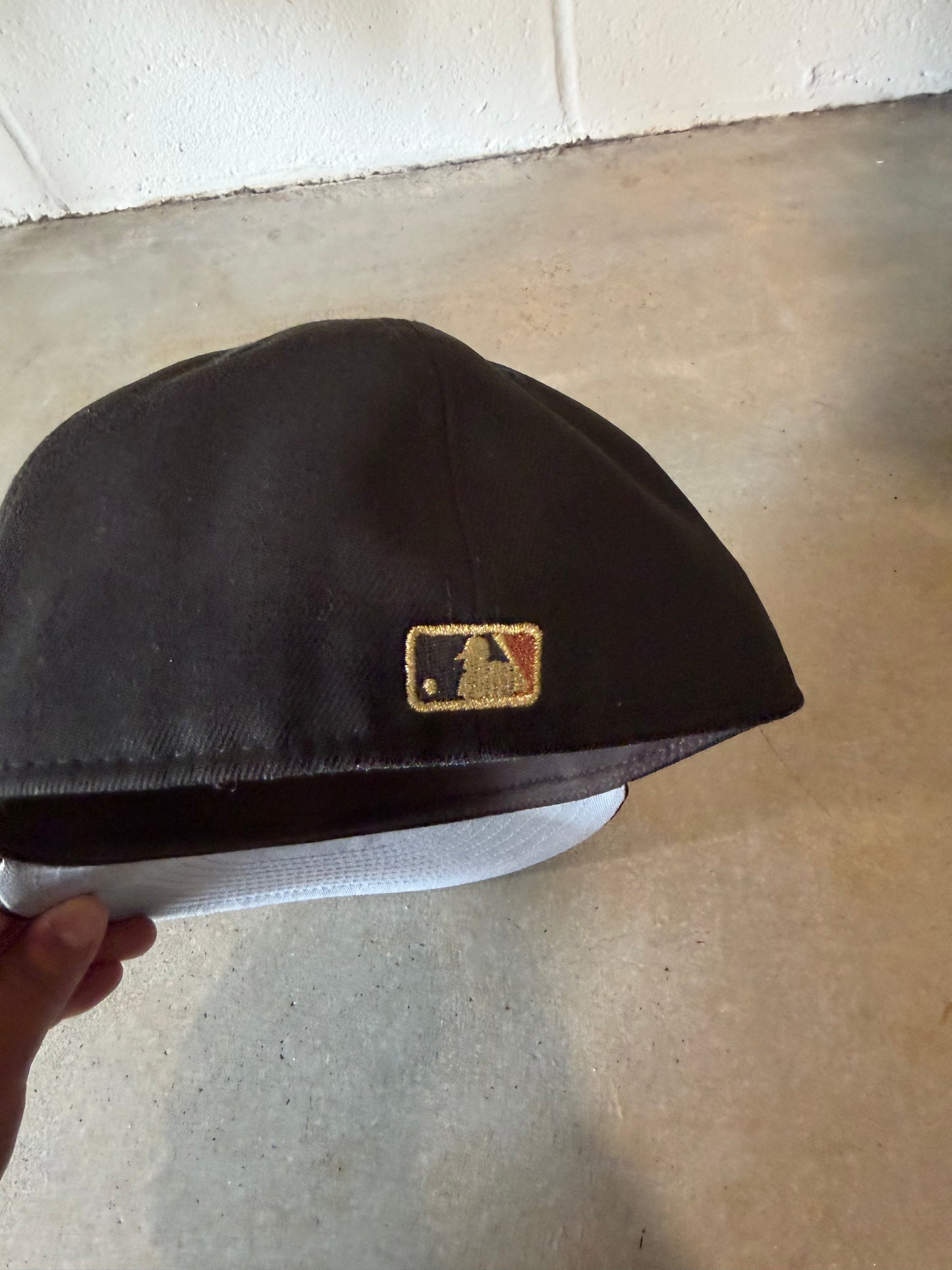 Y2K New Era New York Yankees World Series Satin Tribute Fitted Hat Sz 7 3/8