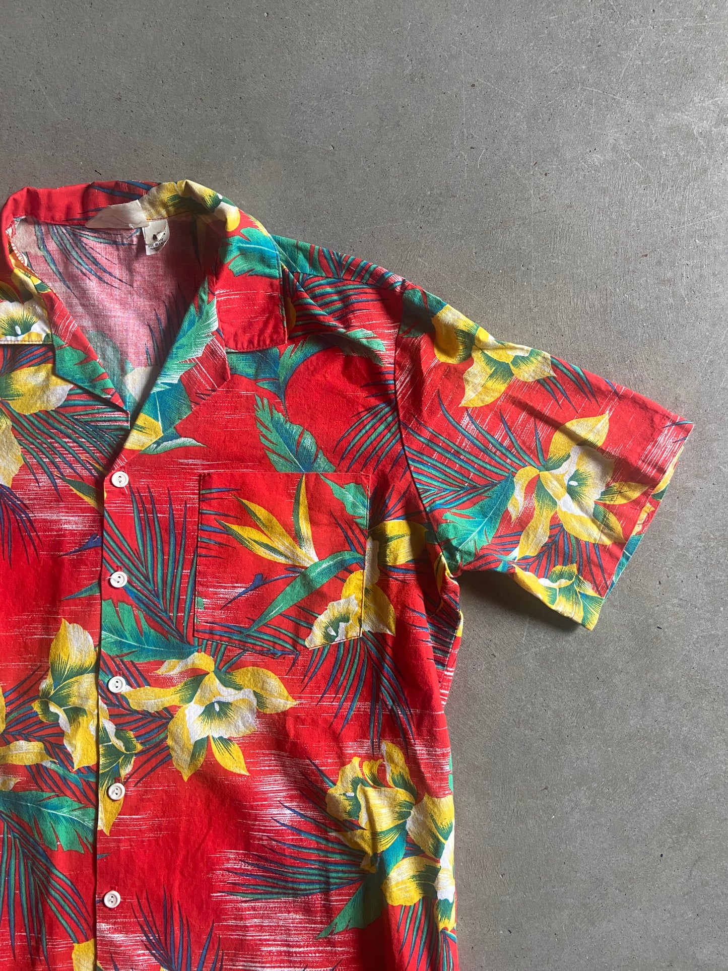 VTG Hawaii Kai Red Floral Shirt Sz M