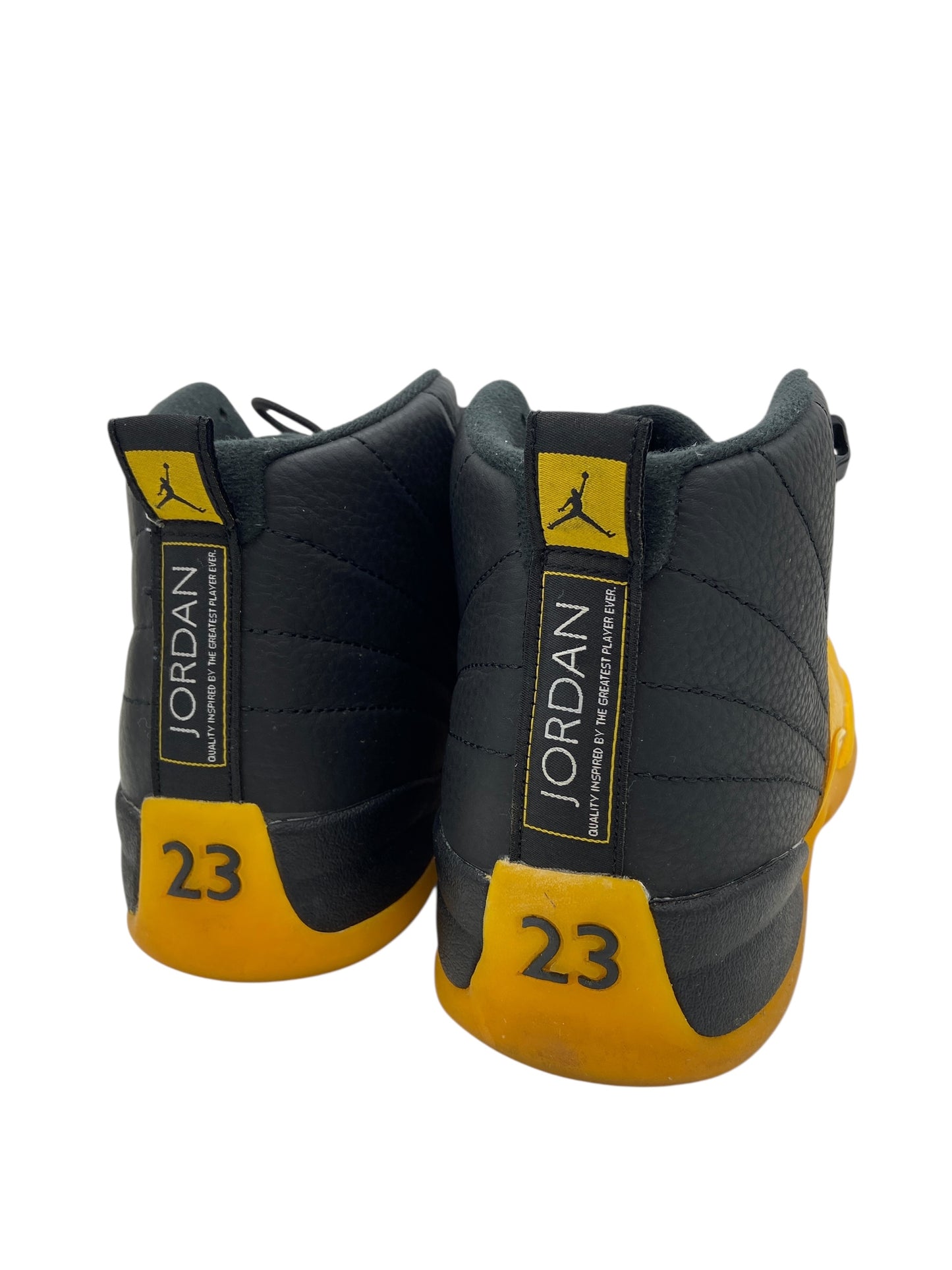 Preowned Jordan 12 Retro Black University Gold Sz 12M/13.5W