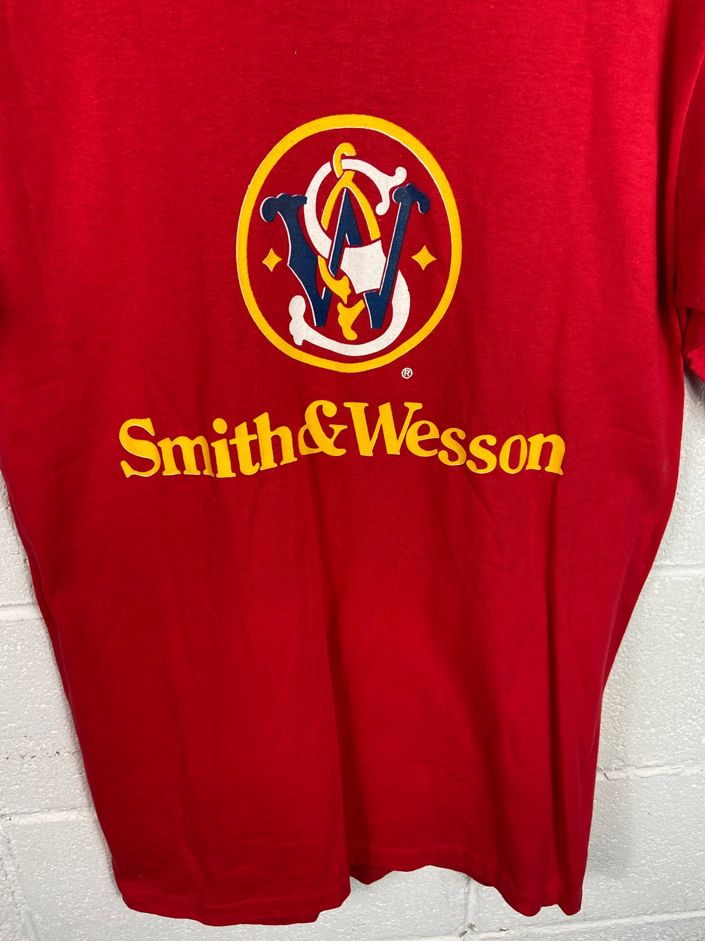 VTG 80s Smith & Wesson Logo Tee Sz L