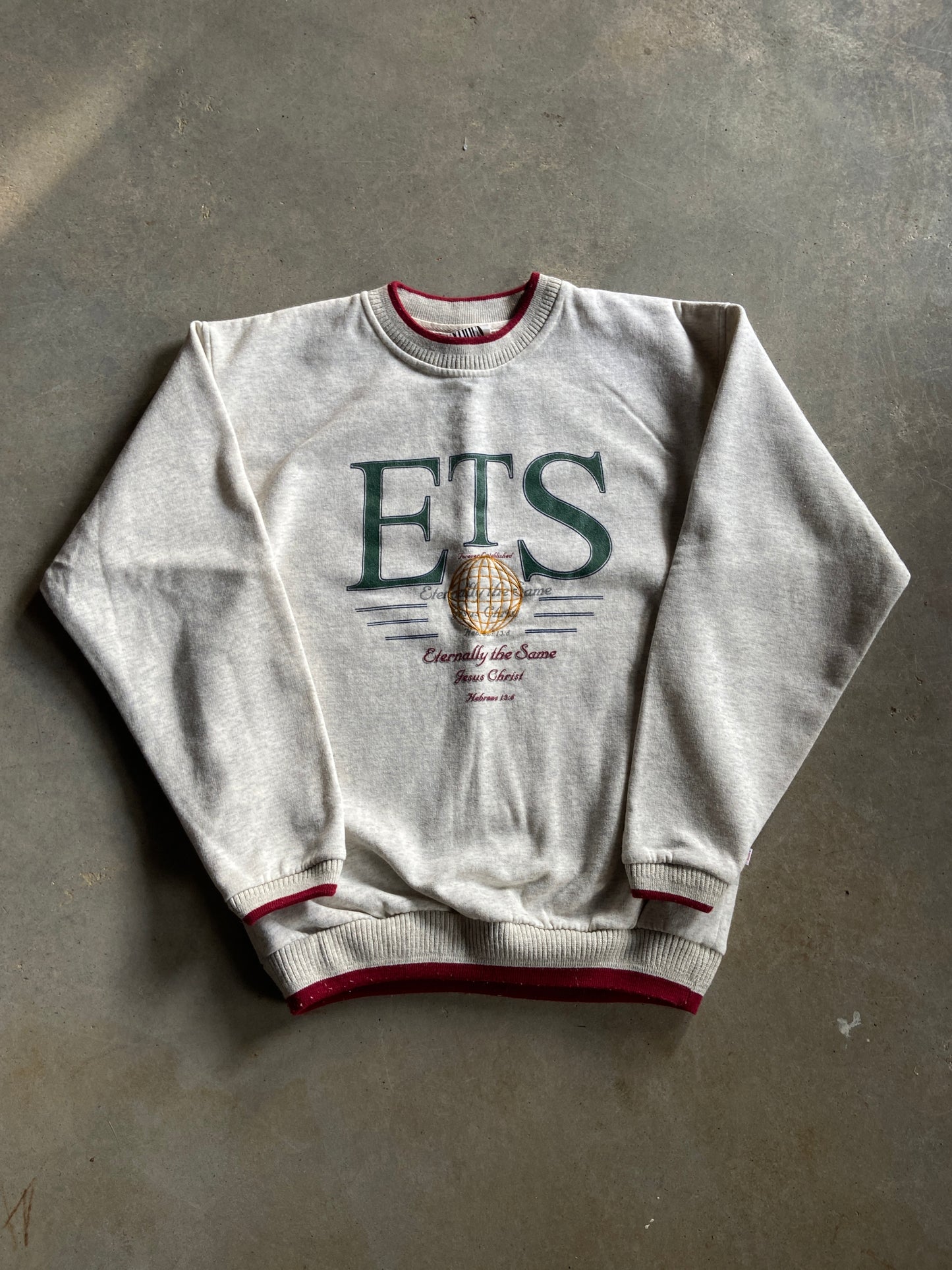 VTG Religious "Eternally The Same" Made in USA Crewneck Sweater Sz M