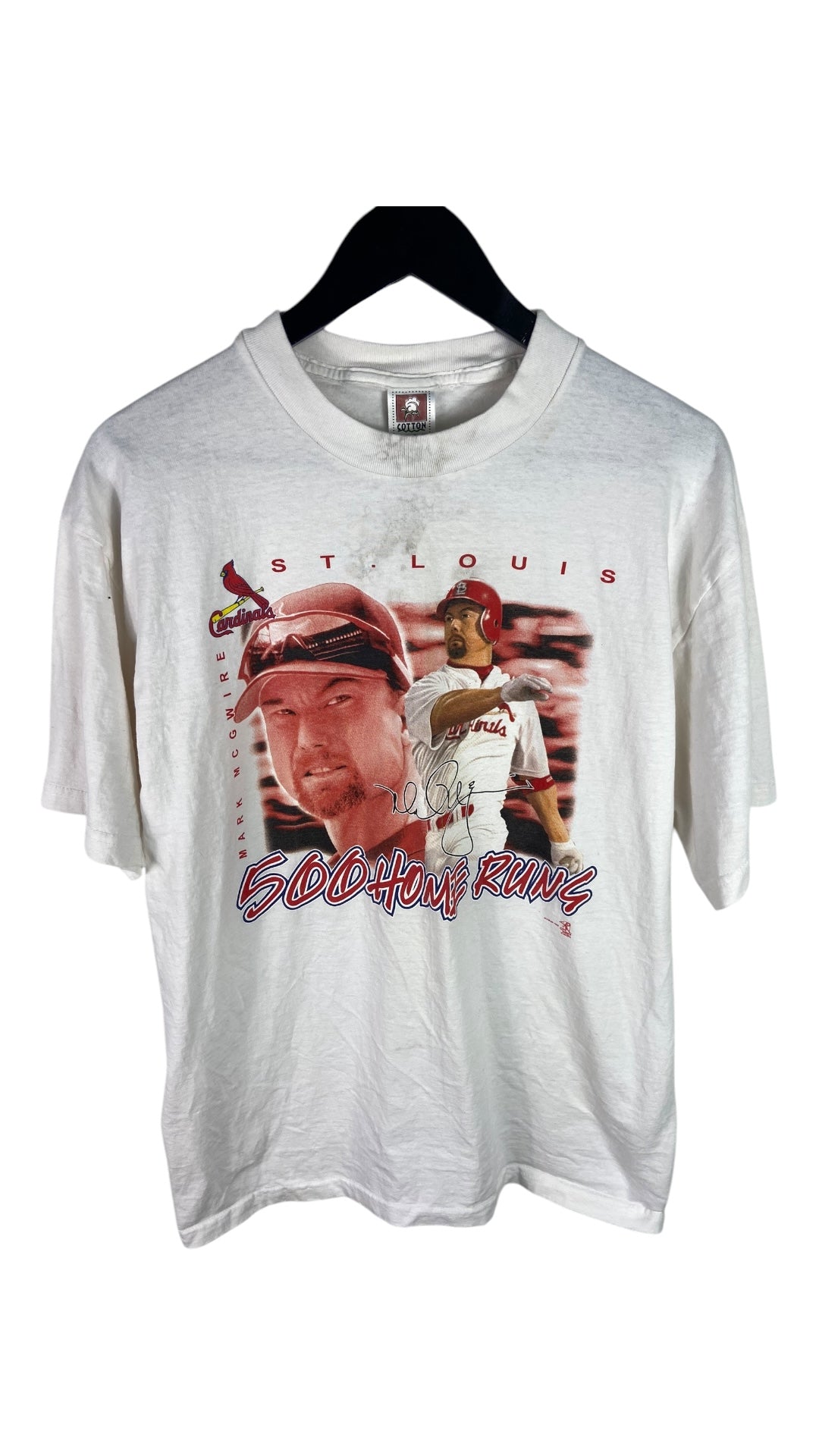 VTG Mark McGwire 500 Home Runs Tee Sz L