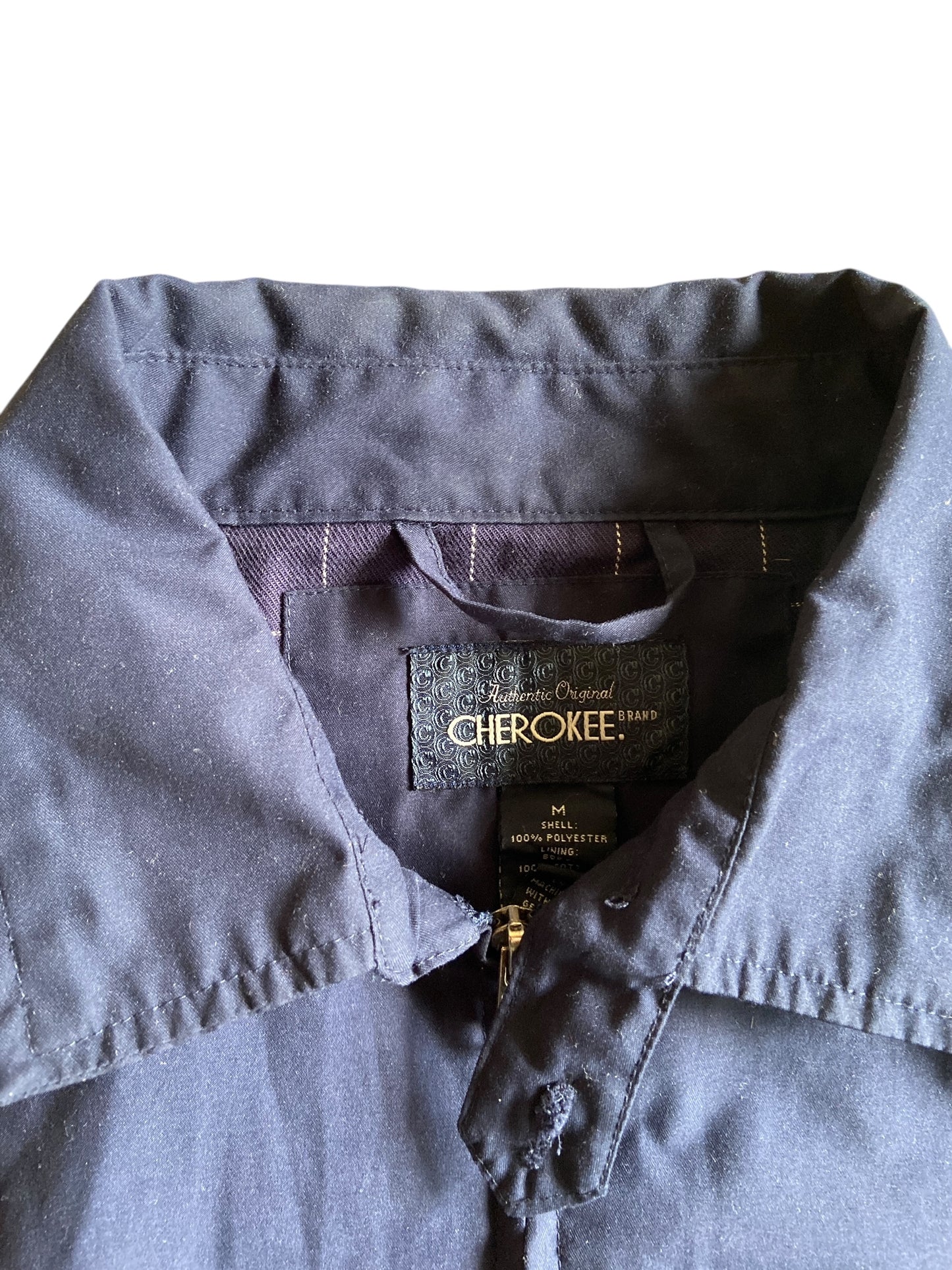 VTG Cherokee Navy Blue Harrington Jacket Sz M