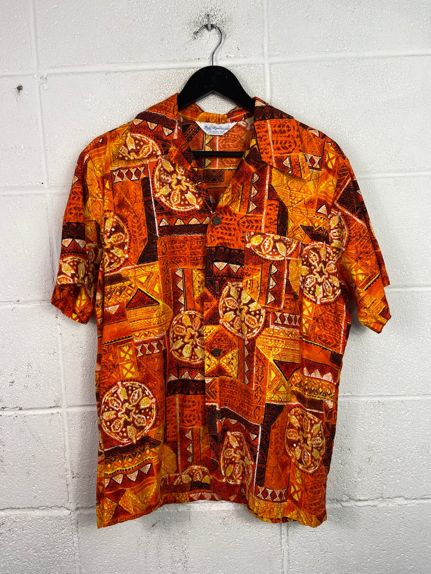VTG Duke Kahanamoku Lava Orange Hawaiian Shirt