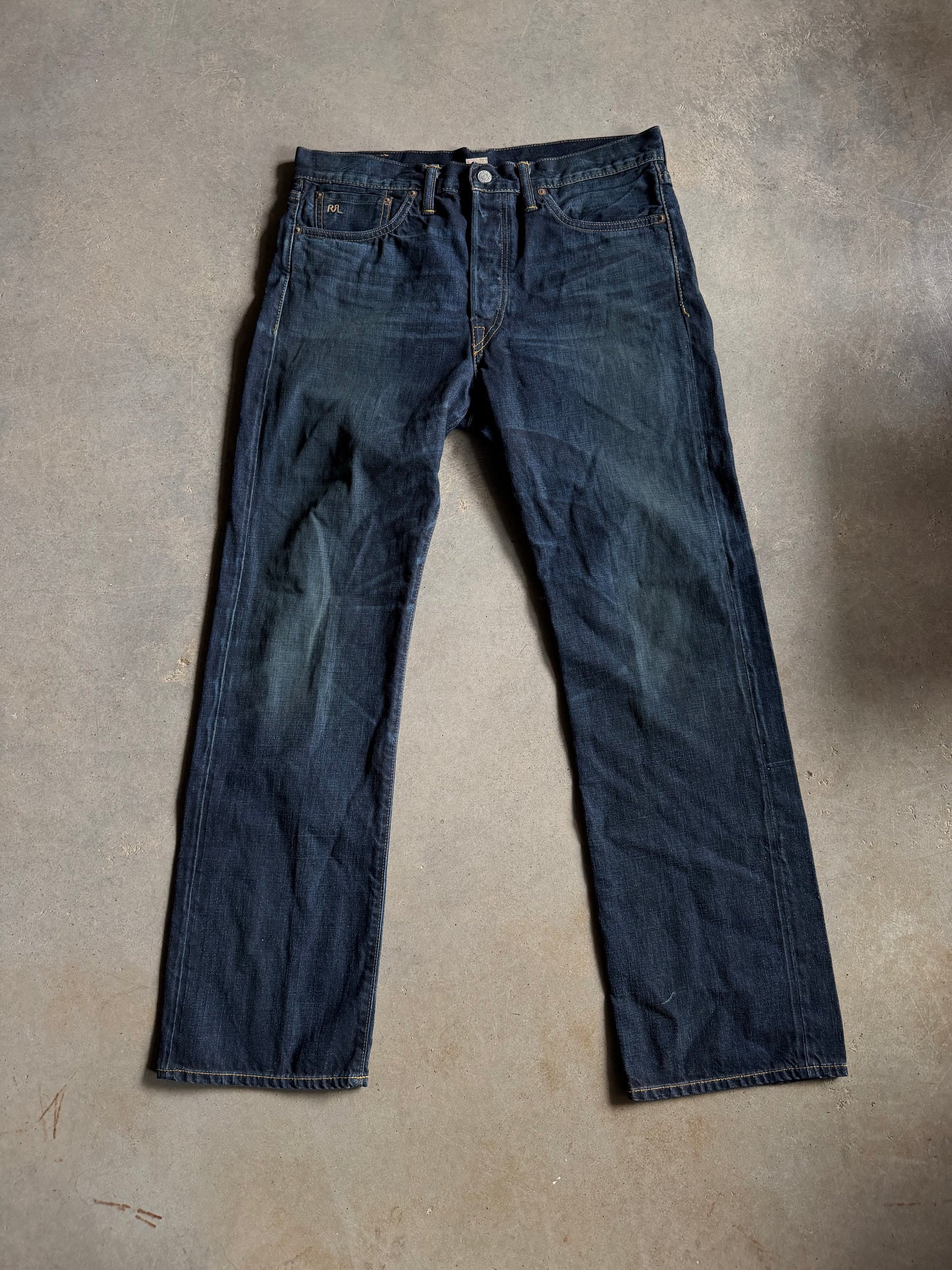 RRL Straight Leg Japanese Denim Jeans Sz 34x32