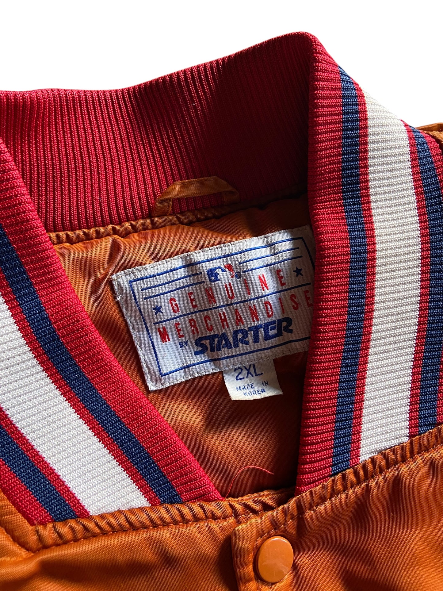 VTG Atlanta Braves Orange Starter Jacket Sz 2XL