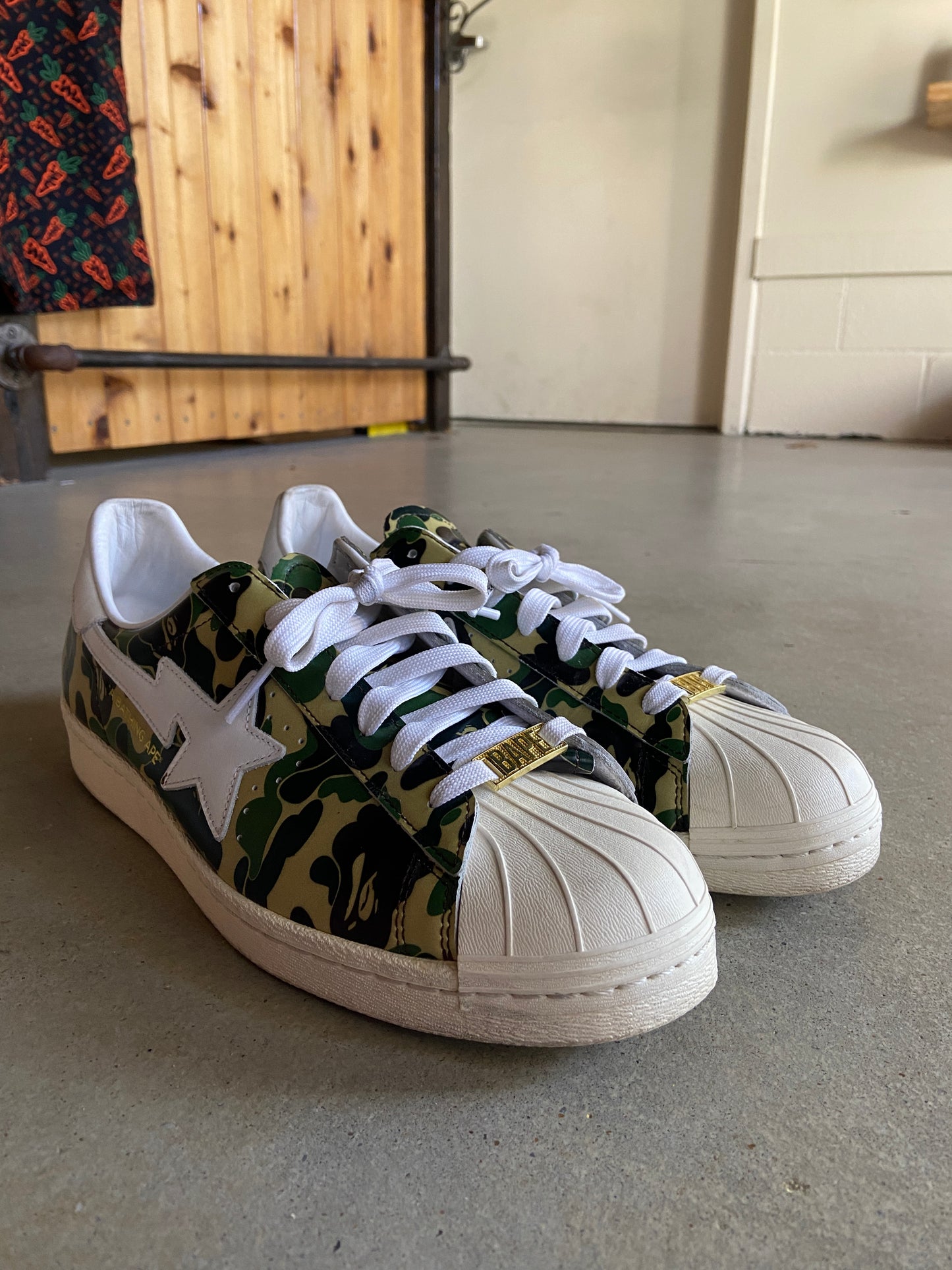 Preowned Adidas Superstar Bape ABC Camo Green Sz 11.5M/13W