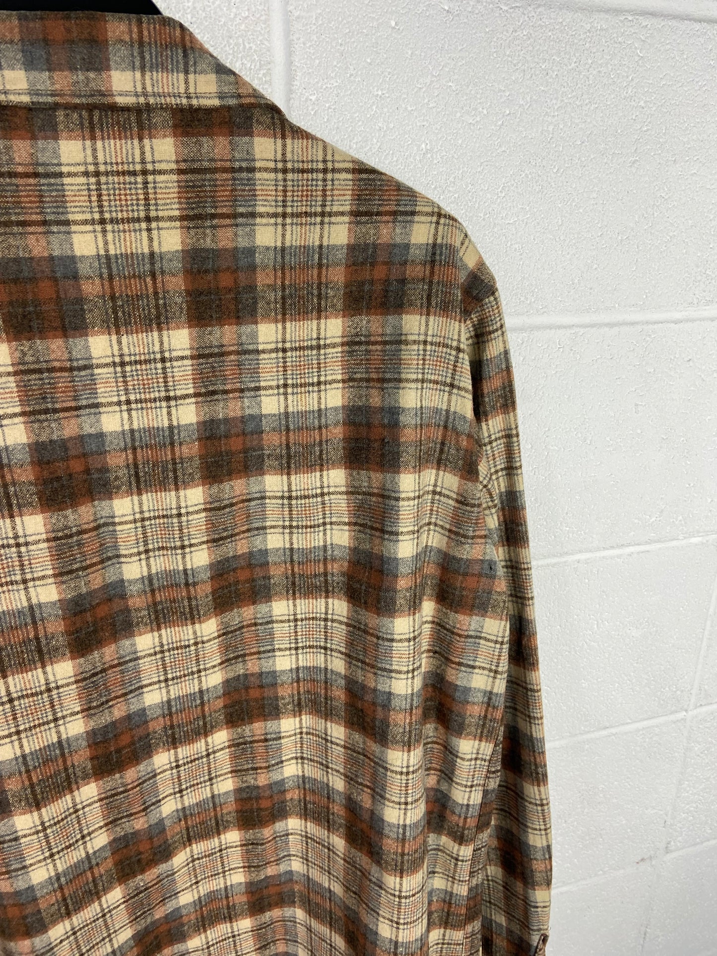 VTG Pendleton Plaid Wool Overshirt Sz L