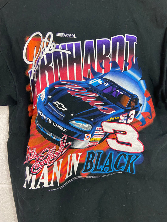 VTG Dale Earnhardt Man In Black Tee Sz L