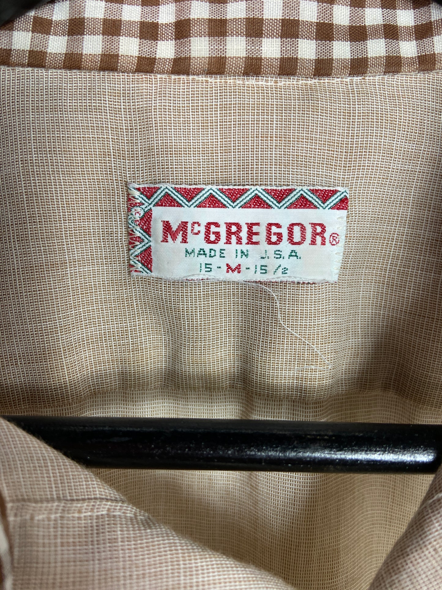 VTG McGregor 80's Light Brown Button Up Shirt Sz M