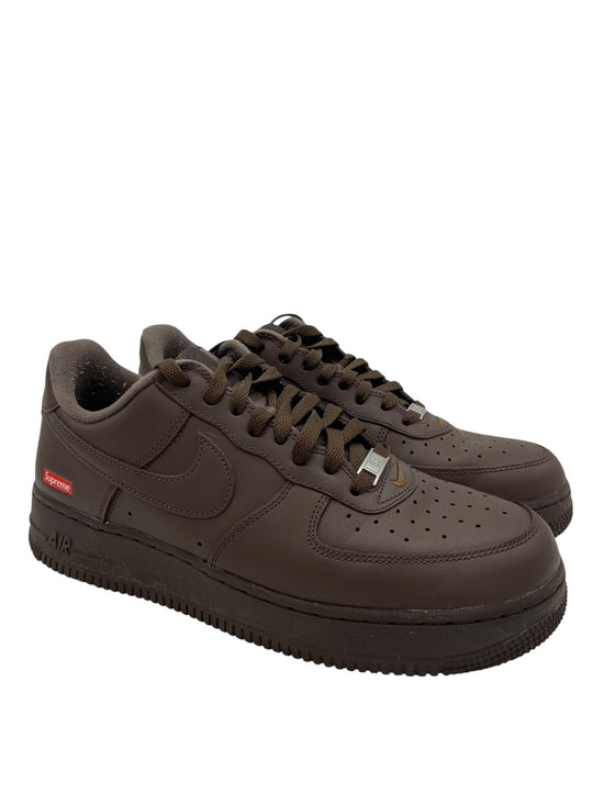 Preowned Nike Air Force 1 Low Supreme Baroque Brown Sz 10M/11.5W