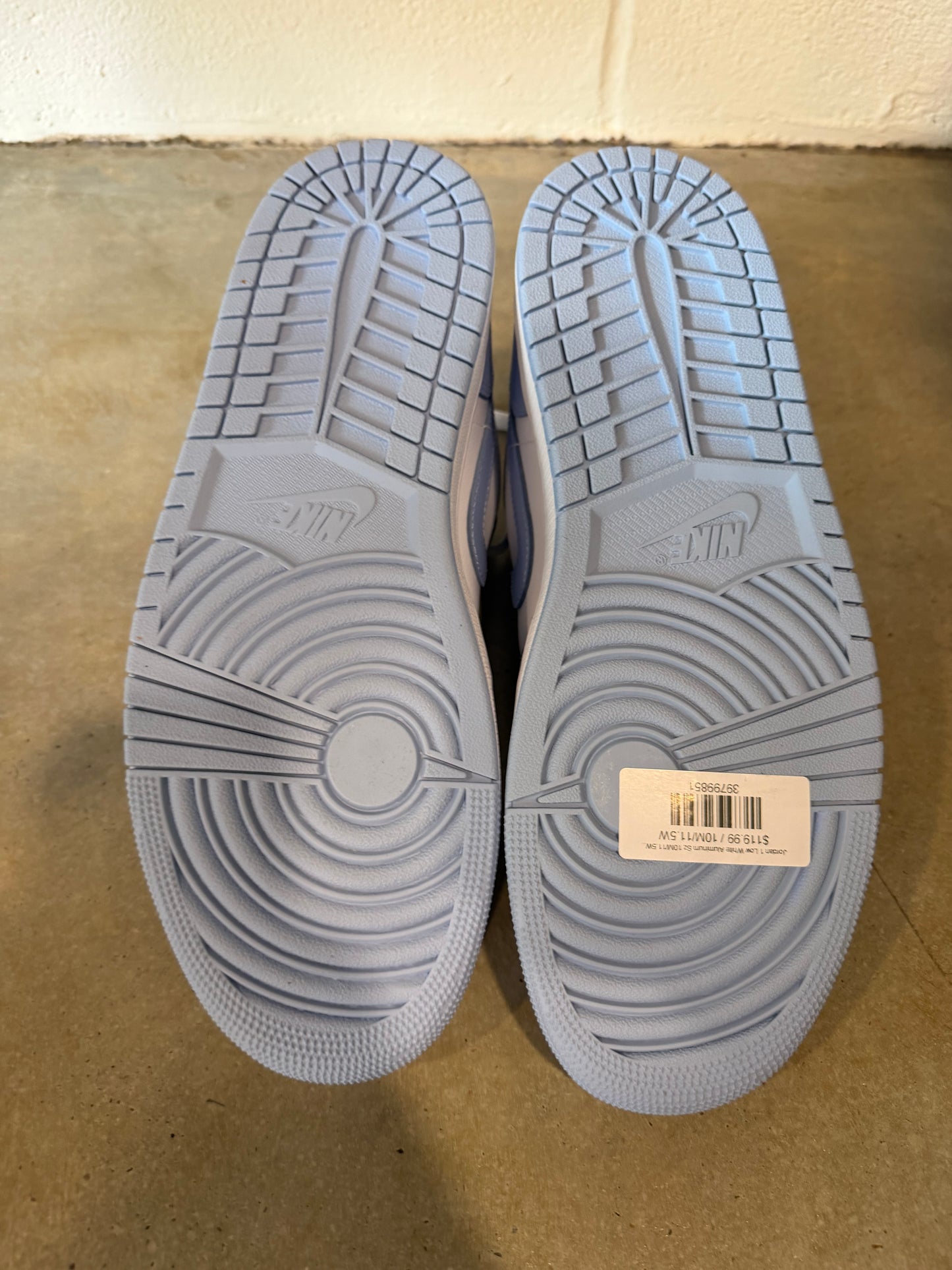 Jordan 1 Low White Aluminum Sz 10M/11.5W  DC0774-142