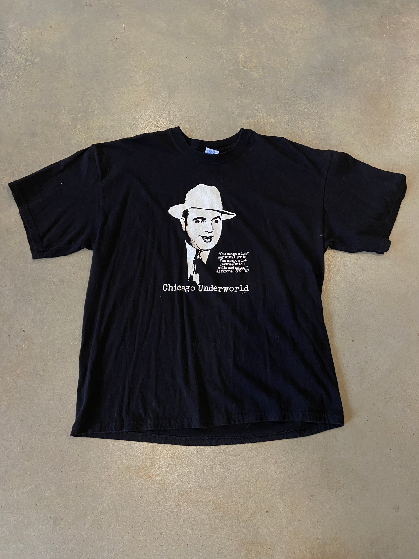 VTG Al Capone Chicago Underworld Tee Sz L