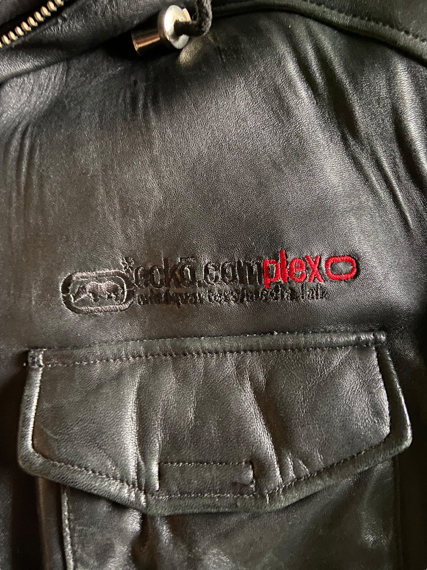 VTG Mark Ecko Complex Leather Jacket Sz L