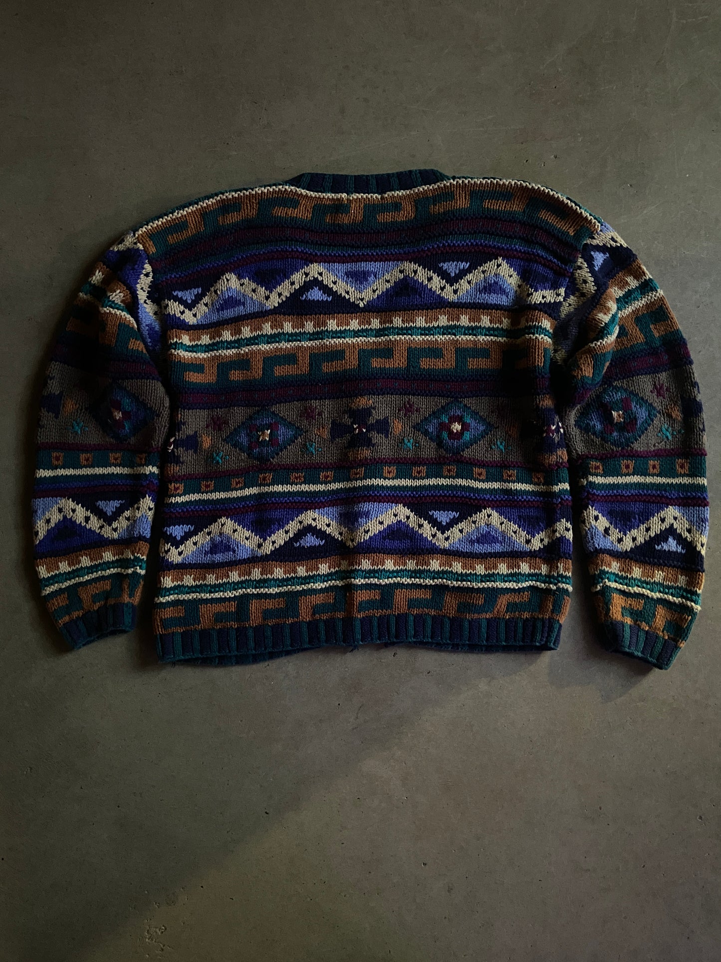 VTG LL Bean Southwestern Cardigan Sweater Sz L
