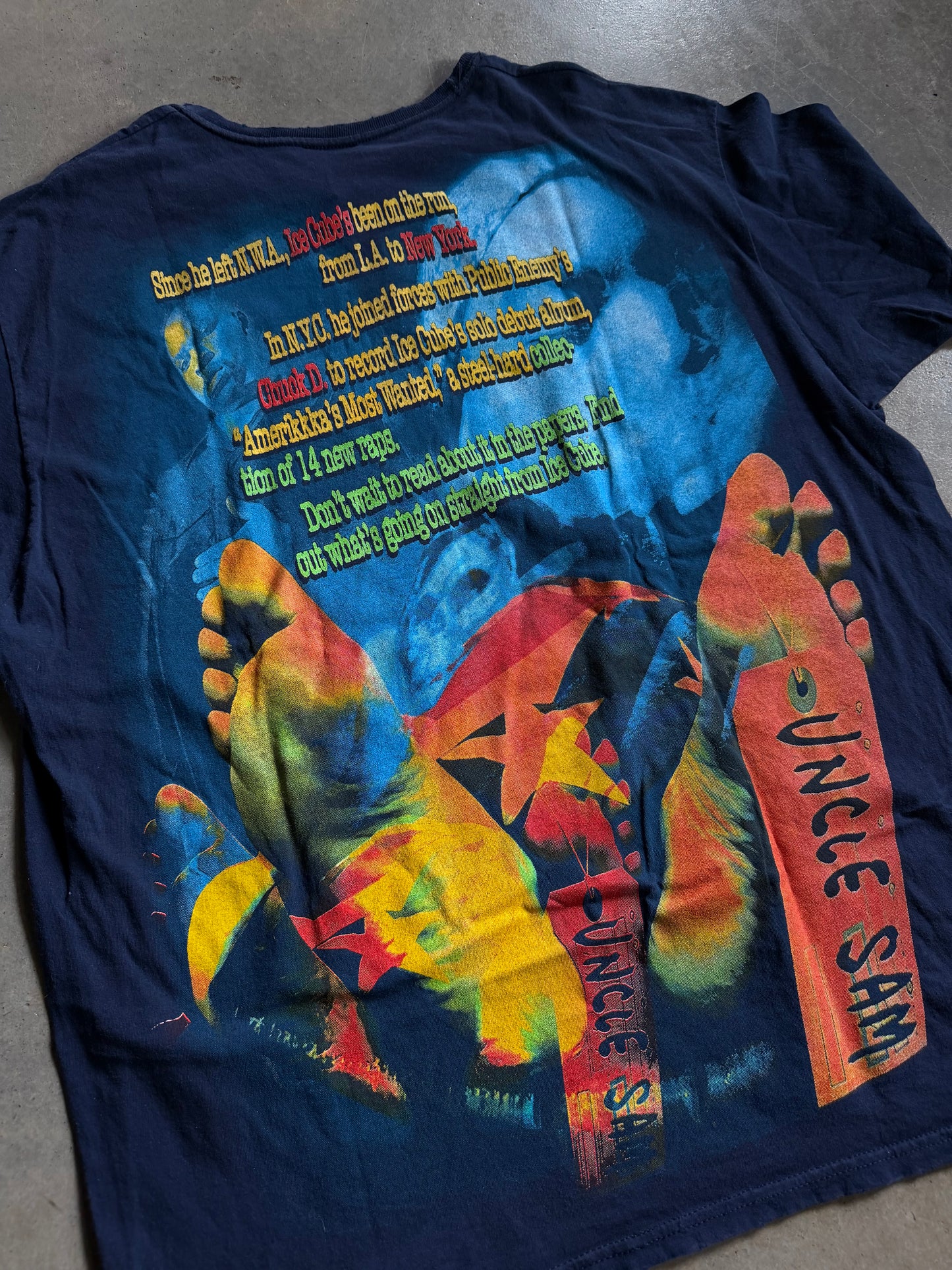 Backstock Co. Navy Ice Cube AmeriKKKa's Most Wanted Orig. Fan art shirt