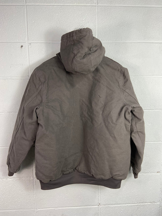 Carhartt Ash Grey Hooded Work Jacket Sz Med