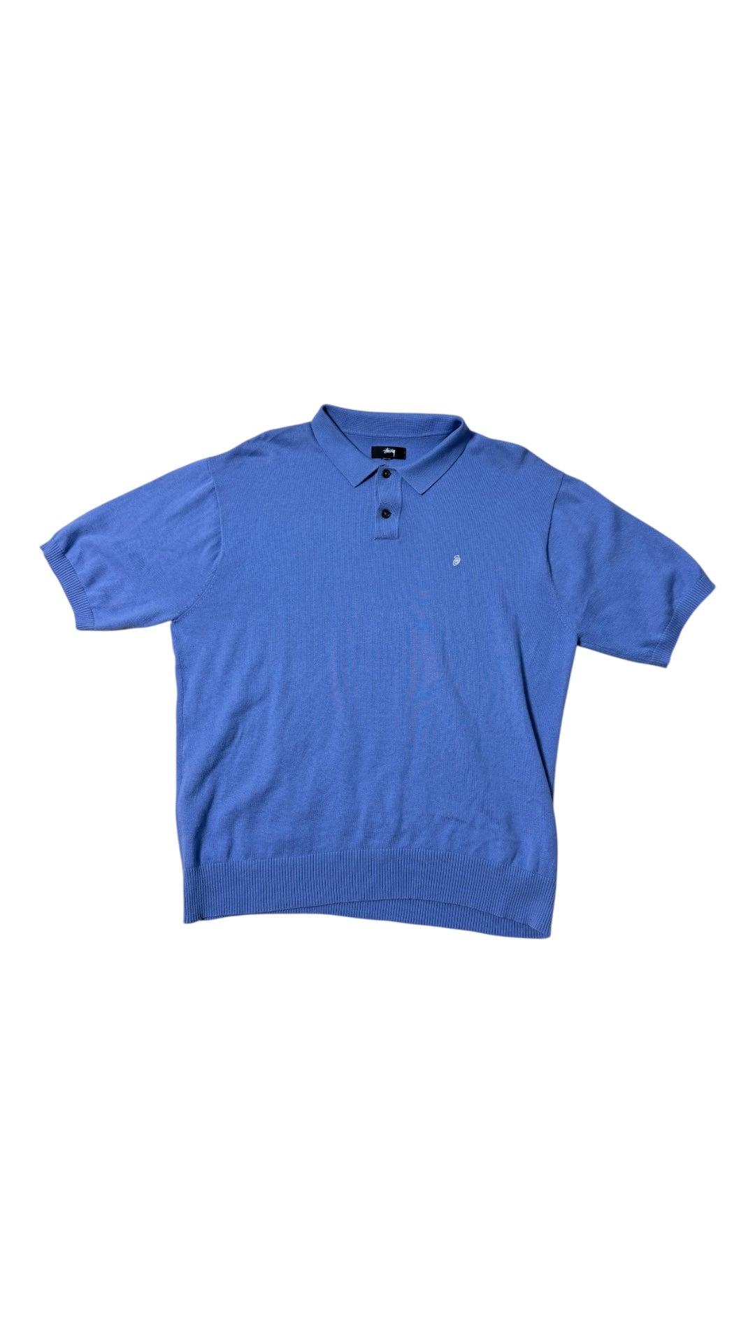 Stussy Light Blue Polo Shirt Sz L