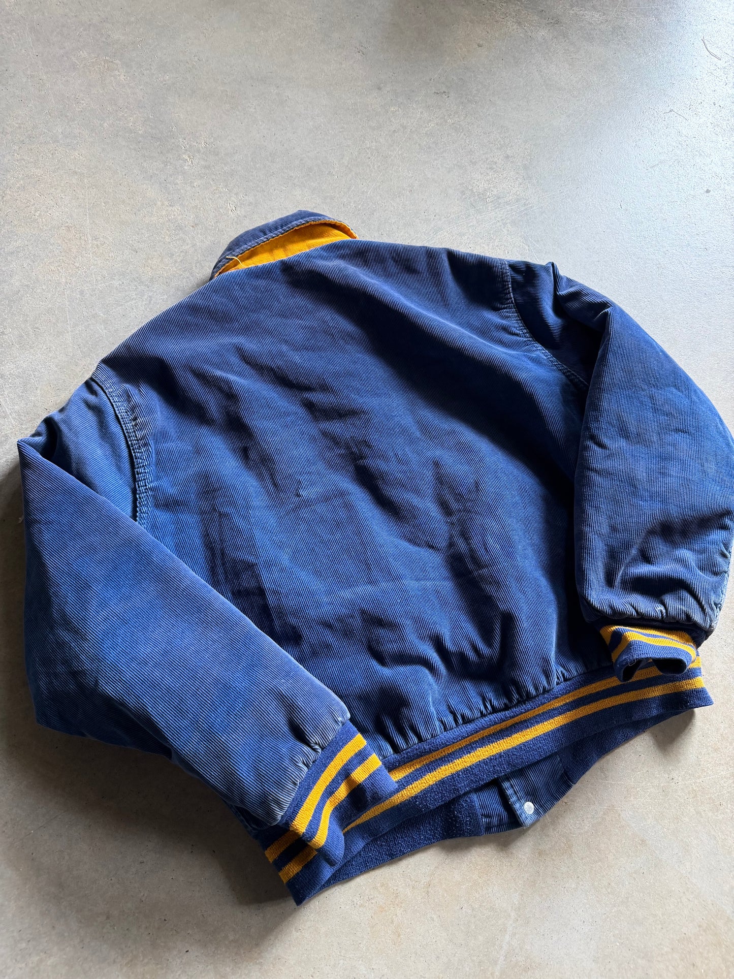 VTG Fireman PFD Engine 36 Blue/Yellow Corduroy Jacket Sz L