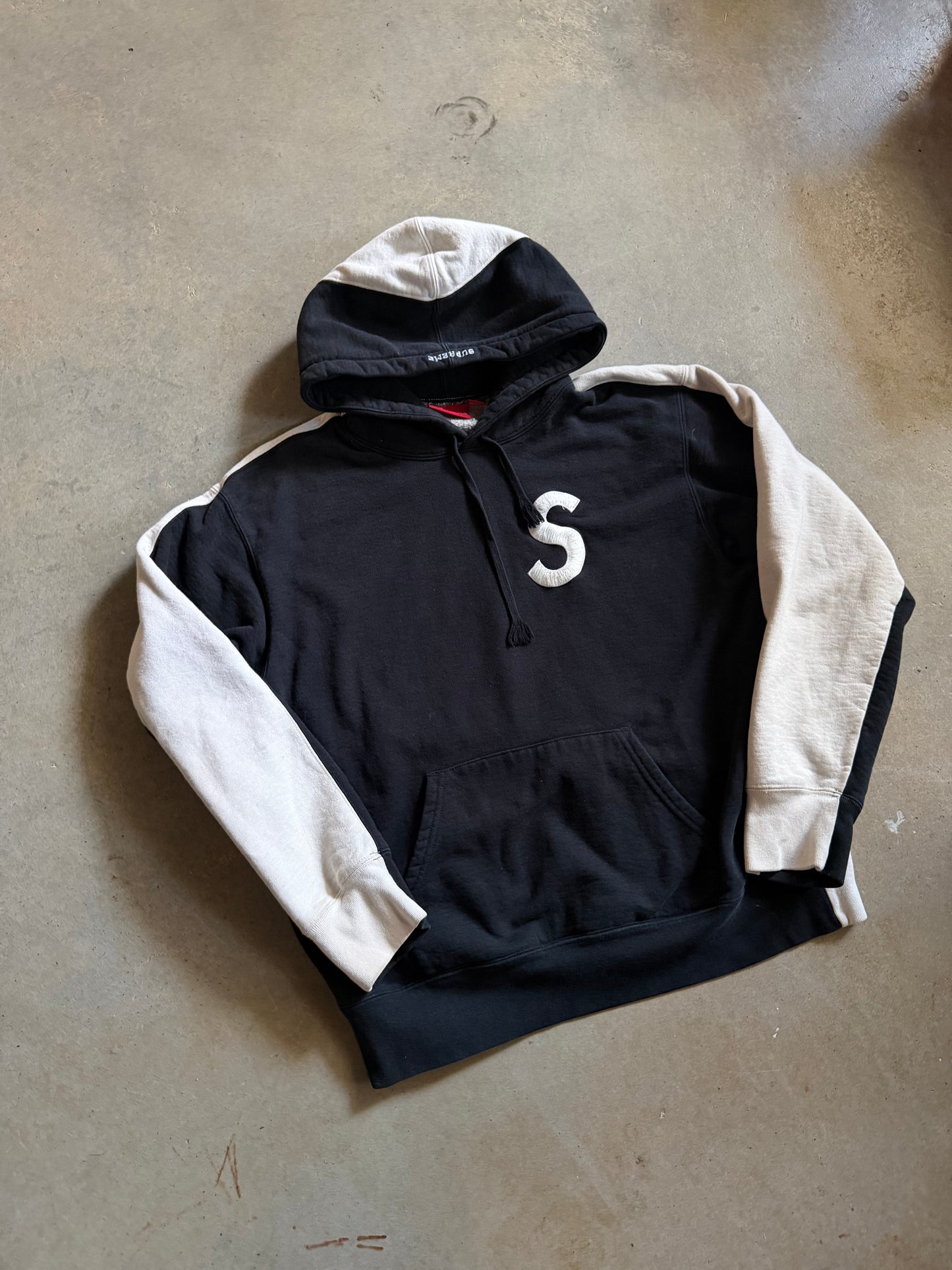 Supreme Two Tone Big S Embroidered Hoodie Sz M