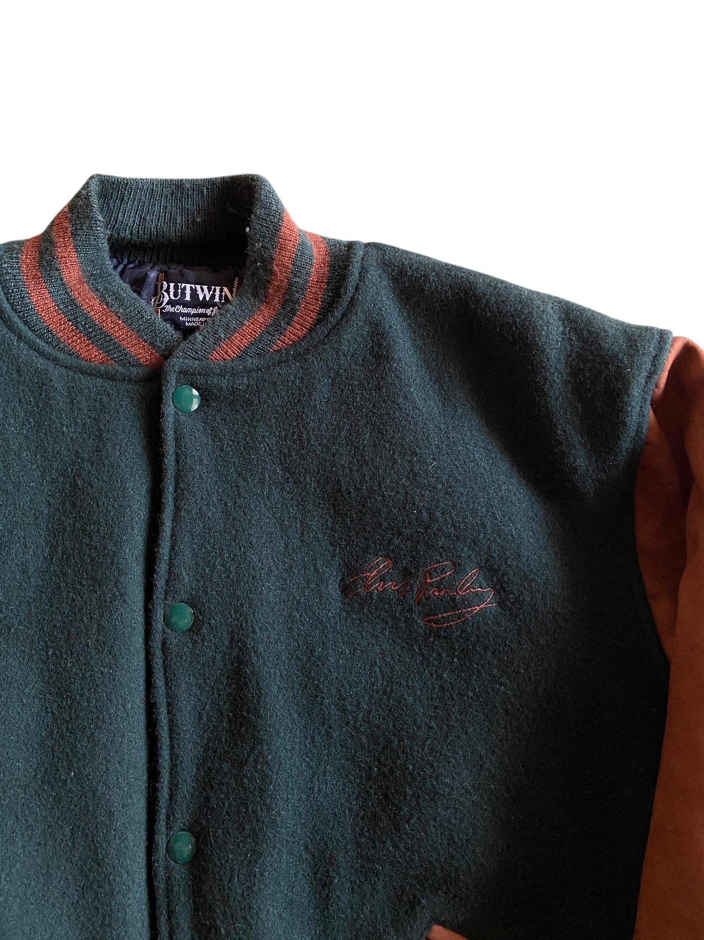 VTG Elvis Presley Wool Leather Bomber Jacket Sz L