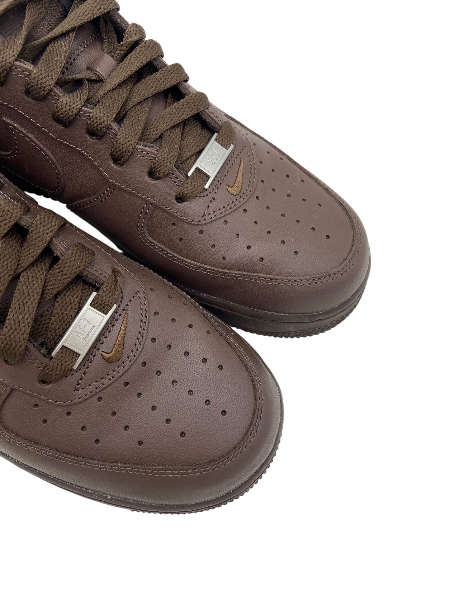 Preowned Nike Air Force 1 Low Supreme Baroque Brown Sz 10M/11.5W