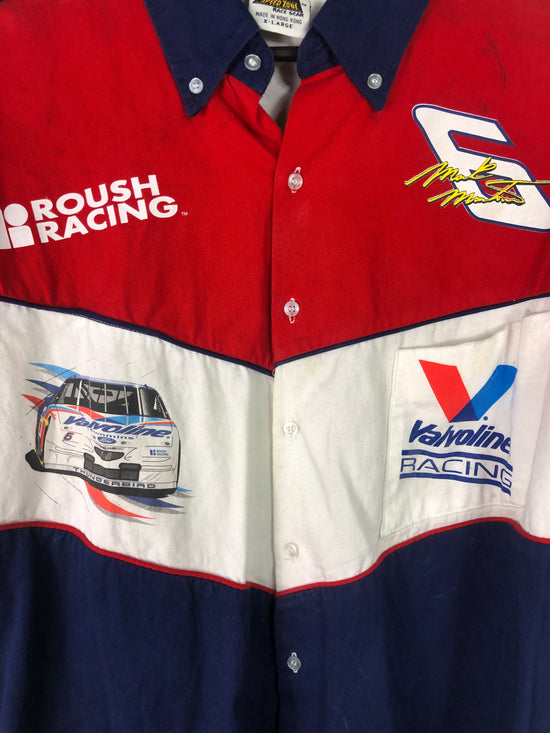 VTG Valvoline Racing Button Up Shirt Sz XL