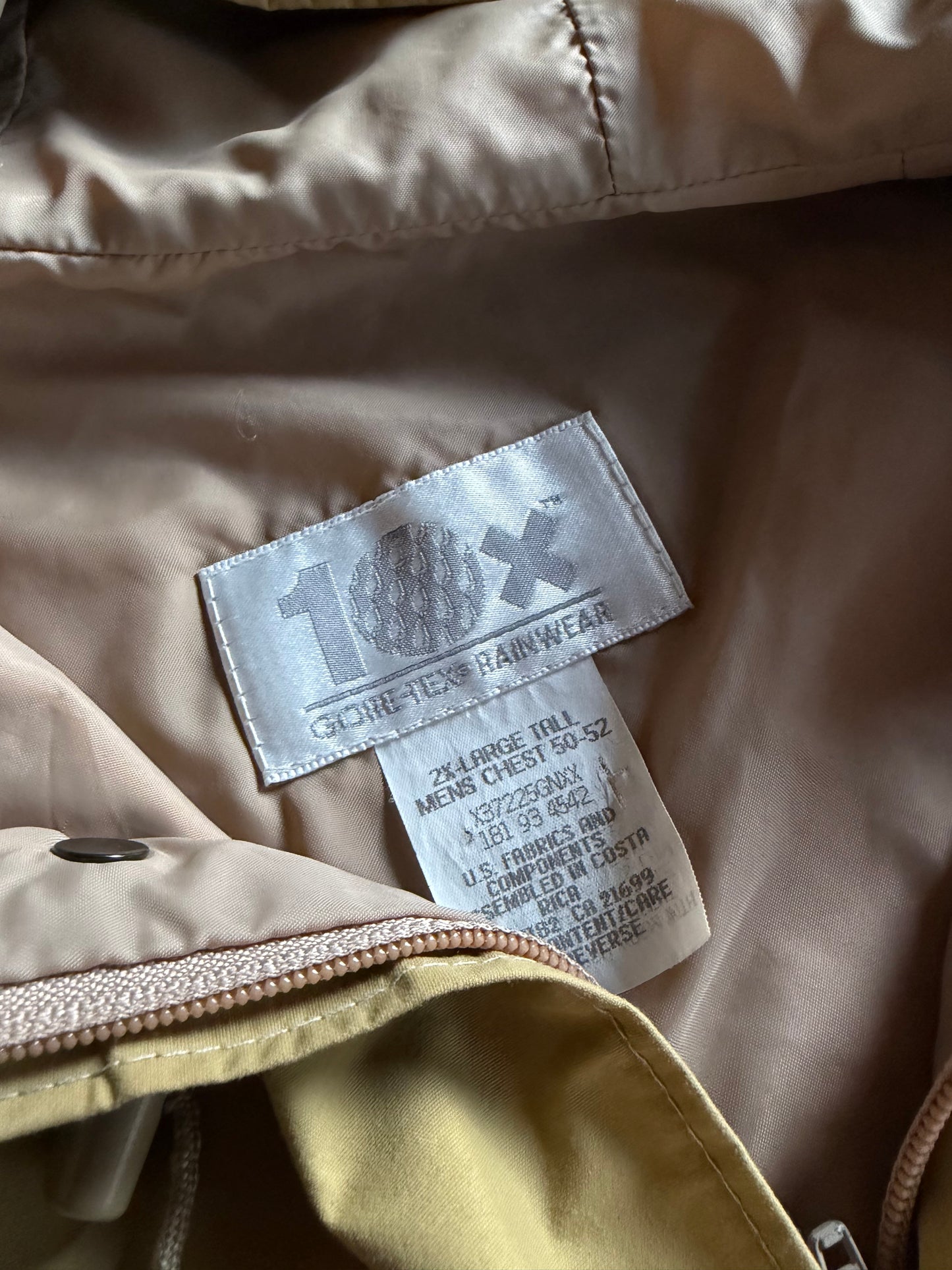 10X Goretex Rainwear Khaki Jacket Sz 2XL